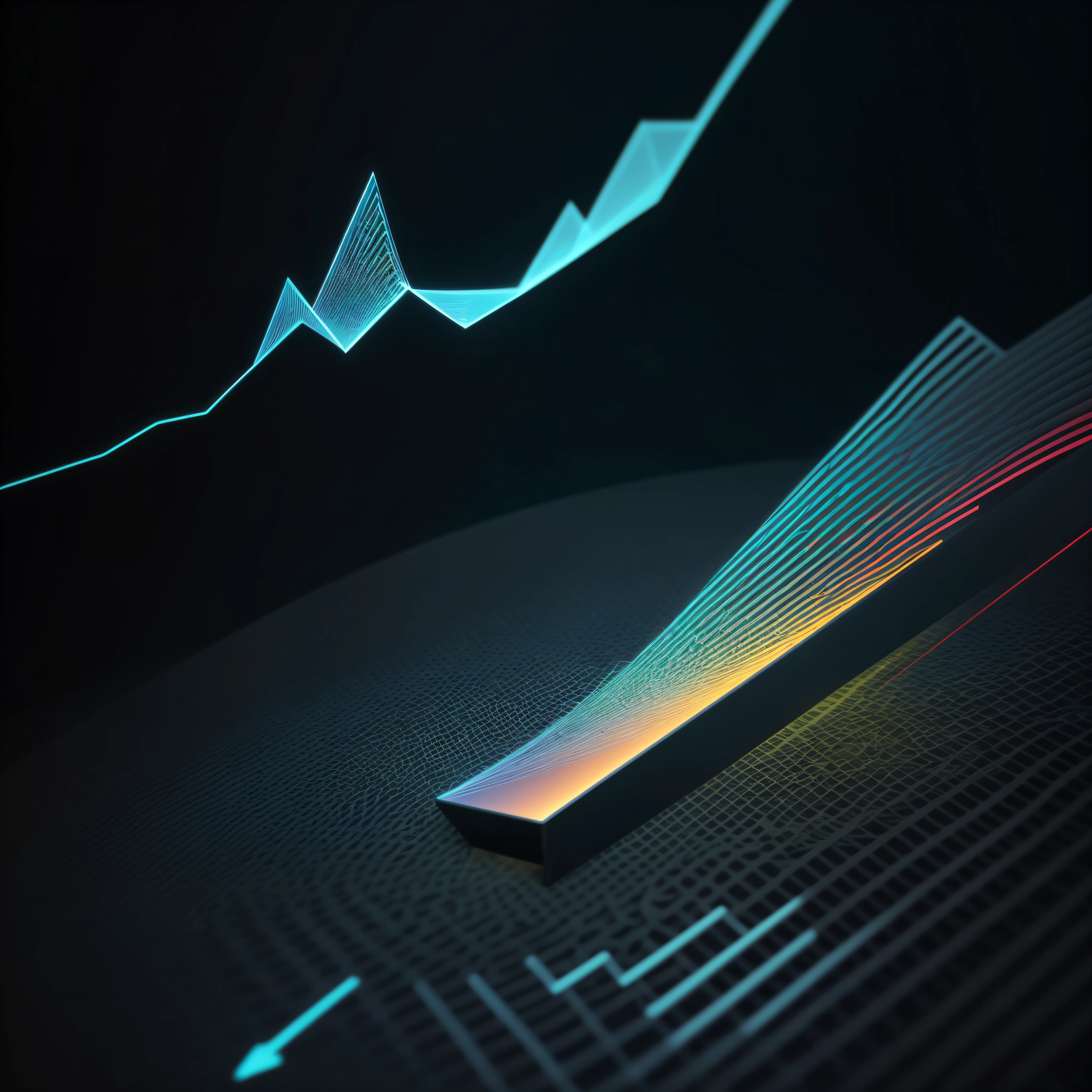 Engaging 3D visualization featuring stunning graphs、glinting