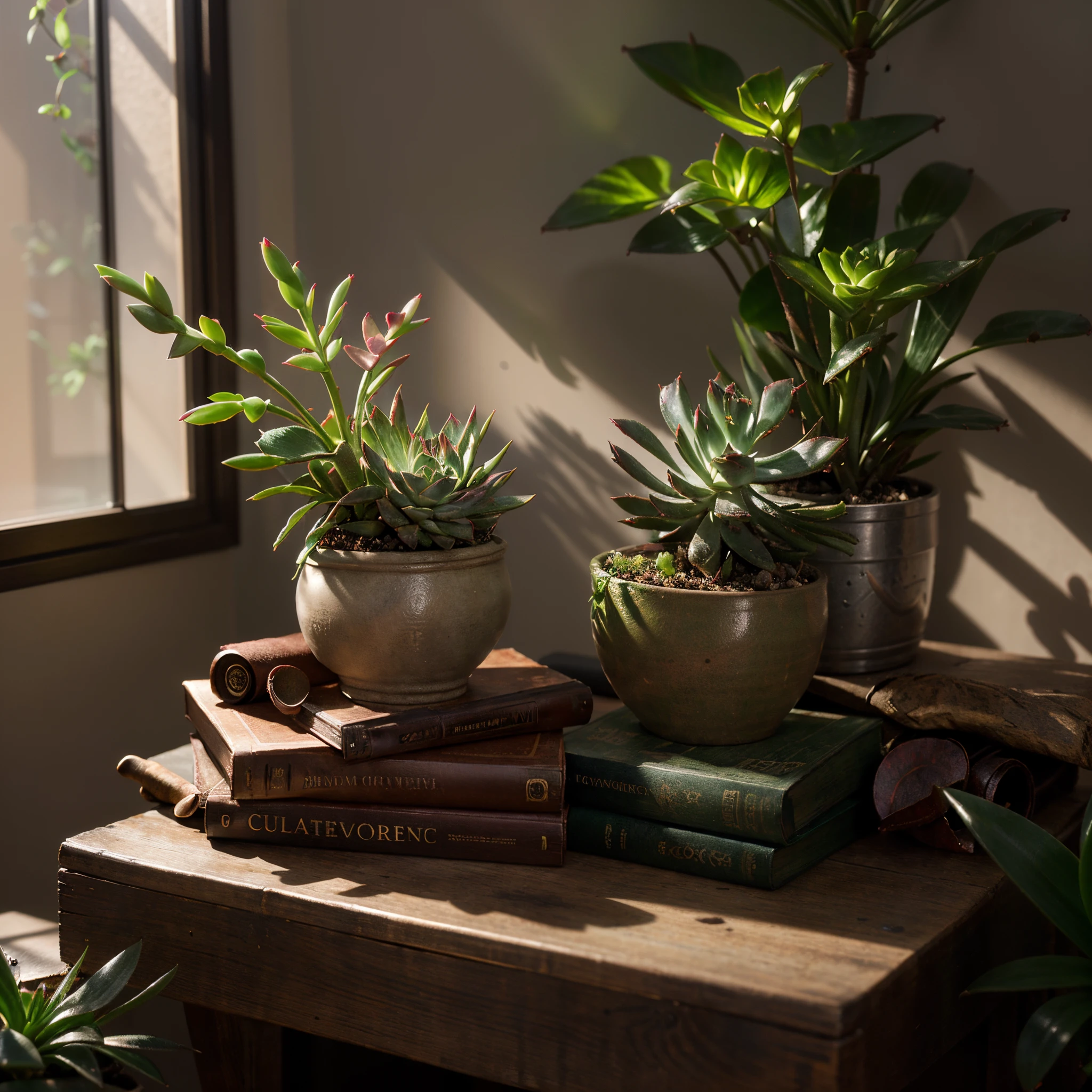 (Photorealistic, 3D, octane rendered, 8k, 4k, high quality, high resolution, high definition, realistic, best quality, volumetric lighting, cinematic lighting, natural colour scheme, contrast, coloured, very detailed:1.2), (succulent plant echeveria:1.3), with very detailed coloured leafs, in a festive pot, many magical effects, shelf with plants on the background, photoshoot, photoreal, dramatic effect lighting, fantasy00d, (no humans:1.4)