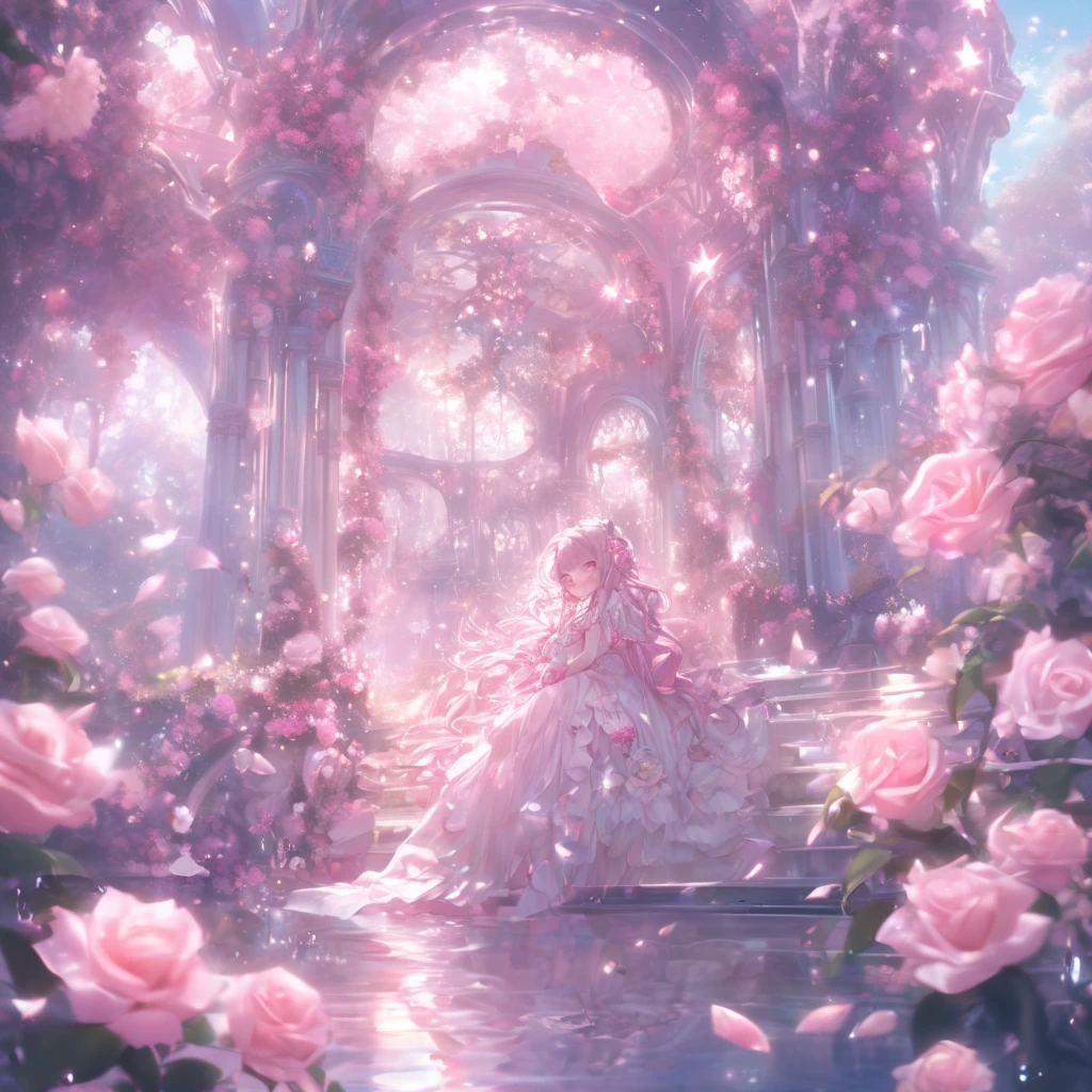 Wallpaper HD of, Flower art, Rose, Flowers that bloom in spring, Photo, kawaii, Cute Anime, girl, Pale magenta and pale crimson style, Underground, Reflection of sparkling water, rococo portrait, Ether Tree, monoplane, les nabis,serenidade,Dreamy,16 K