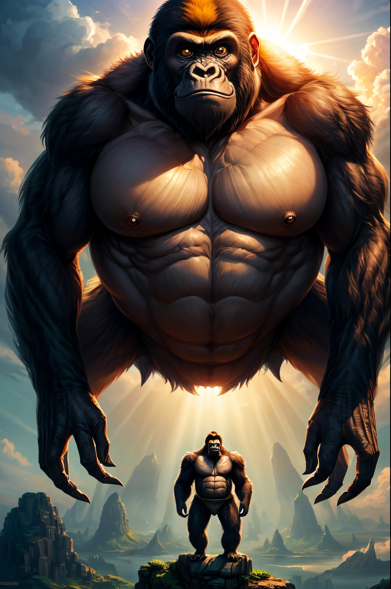 a orcish giant, sleeping under a three, he is with his hands crossed over the belly and he is a little fat but still strong