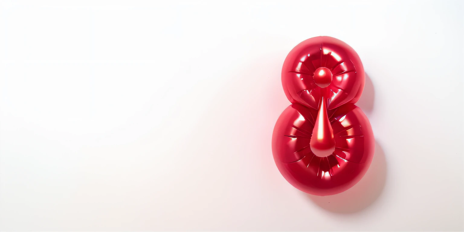 Red satin fabric，Balloon close-up, inflateble shapes, inspired by Bruce Nauman, inspired by Jeff Koons, Inspired by Linda Benglis, soft art, author：George Aliff, flowy fabric，thin elastic, specific group, Simple and elegant style, Unconventional materials, Soft and wonderful，simply white background