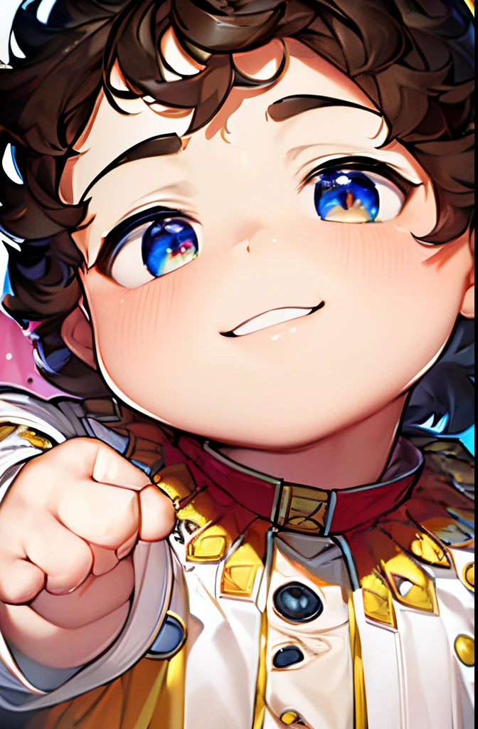 (best quality,4k,8k,highres,masterpiece:1.2),ultra-detailed,(realistic,photorealistic,photo-realistic:1.37),cute,baby,charming,bright eye,soft skin,innocent expression,happy smile,handsome,adorable toddler,curly hair,happy family,joyful atmosphere,colorful background,cute animal companions,playful scene,vibrant colors,natural lighting,sunshine