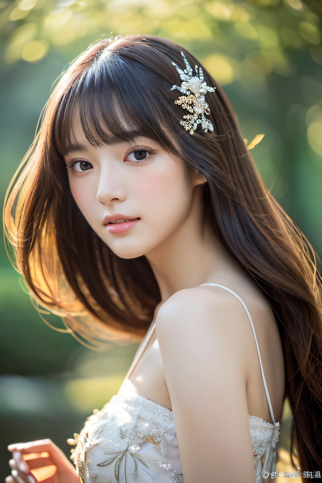 Focus on people。Create and express the best shining composition of the person in a realistic way。((masterpiece))、(((top-quality)))、((ultra-detailliert))、(A hyper-realistic)、(highly detailed CGillustration)、(extremely delicate and beautiful)、Girl a masterpiece、top-quality、Realistic skin feeling、Realistic fabric、We will introduce a realist illustration focusing on the center front of girls with realistic and ultra-detailed eyes.。This is the absolute rule, and the following sentence expresses the image quality。 The greatest painter in human history meets an unparalleled beauty、It is the greatest masterpiece in the history of the Inuiku Ichigo, which depicts the most beautiful figure of a lifetime.。 Create stunning anime artwork that is currently trending on seaStation、Introducing exquisite beauty and seductive aesthetics。