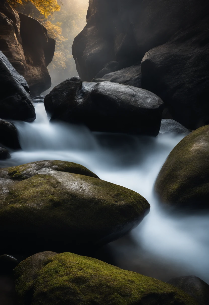 Behold、Water is coming out between the rocks、water is gushing out of the rock