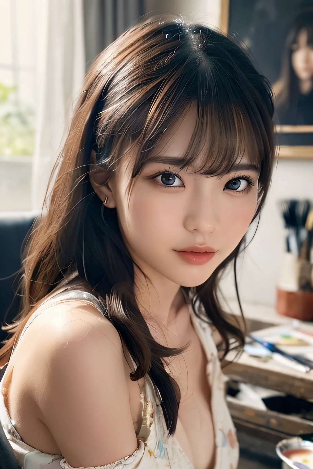 Focus on people。Create and express the best shining composition of the person in a realistic way。((​masterpiece))、(((top-quality)))、((ultra-detailliert))、(A hyper-realistic)、(highly detailed CGillustration)、(extremely delicate and beautiful)、Girl a masterpiece、top-quality、Realistic skin feeling、Realistic fabric、We will introduce a realist illustration focusing on the center front of girls with realistic and ultra-detailed eyes.。This is the absolute rule, and the following sentence expresses the image quality。 The greatest painter in human history meets an unparalleled beauty、It is the greatest masterpiece in the history of the Inuiku Ichigo, which depicts the most beautiful figure of a lifetime.。 Create stunning anime artwork that is currently trending on seaStation、Introducing exquisite beauty and seductive aesthetics。
