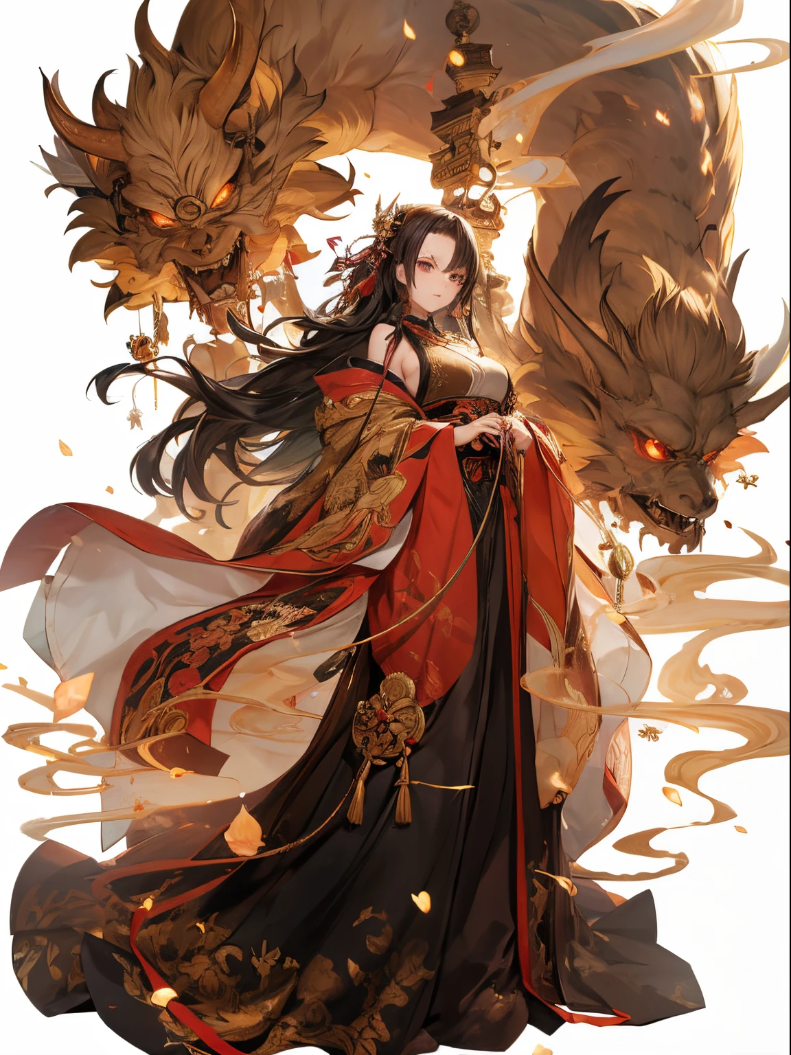 masutepiece, Highest Quality, High resolution, demon summoner, Costumes with intricate patterns, Drifting smoke, Delicate and detailed writing.