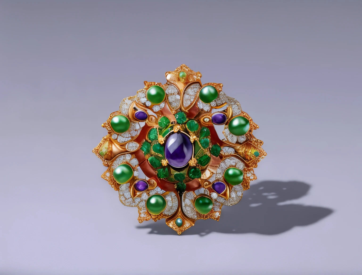 Botanical motifs，tas&#39;Sa brooch，Set with green gemstones、Close up of gold ring surrounded by pearls, Baroque art jewelry, 14th century, 17th century, Hours 768, Hours 7 6 8, The pommel is inlaid with gorgeous gems, 16th century, 16th century, 15th century, 1 5th century, Gorgeous colored gemstones, Byzantine