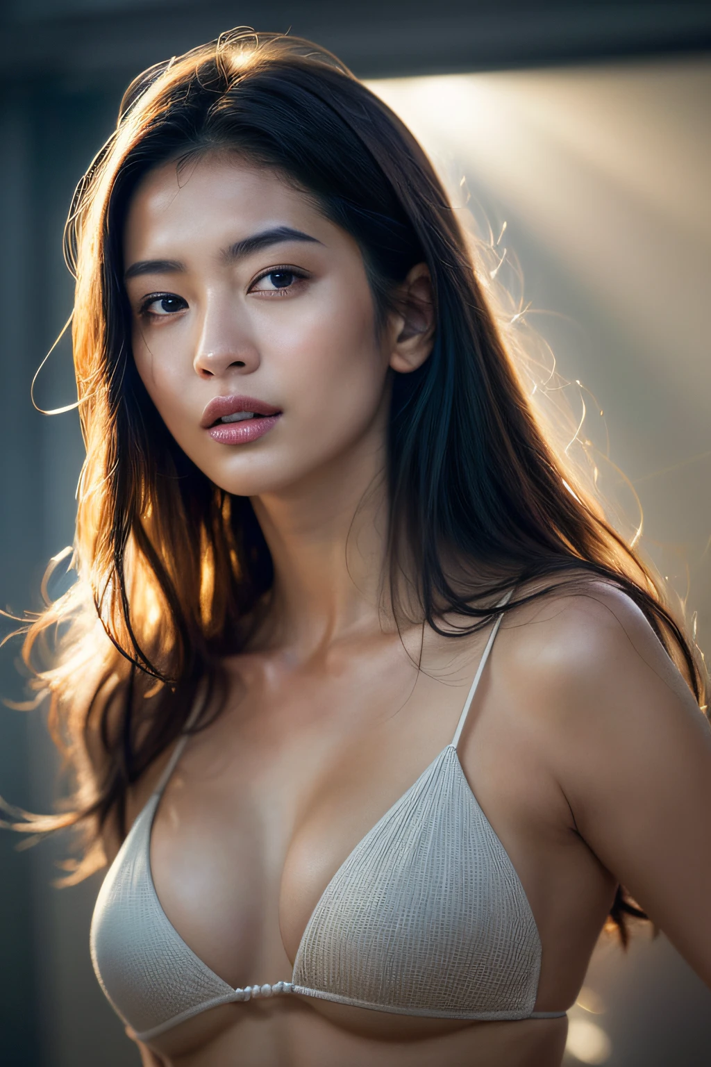 dressed, (photo realistic:1.4), (hyper realistic:1.4), (realistic:1.3),
(smoother lighting:1.05), (increase cinematic lighting quality:0.9), 32K,
1girl,20yo girl, realistic lighting, backlighting, light on face, ray trace, (brightening light:1.2), (Increase quality:1.4),
(best quality real texture skin:1.4), finely detailed eyes, finely detailed face, finely quality eyes,
(tired and sleepy and satisfied:0.0), face closeup, bikini, korean girl,
(Increase body line mood:1.1), (Increase skin texture beauty:1.1)