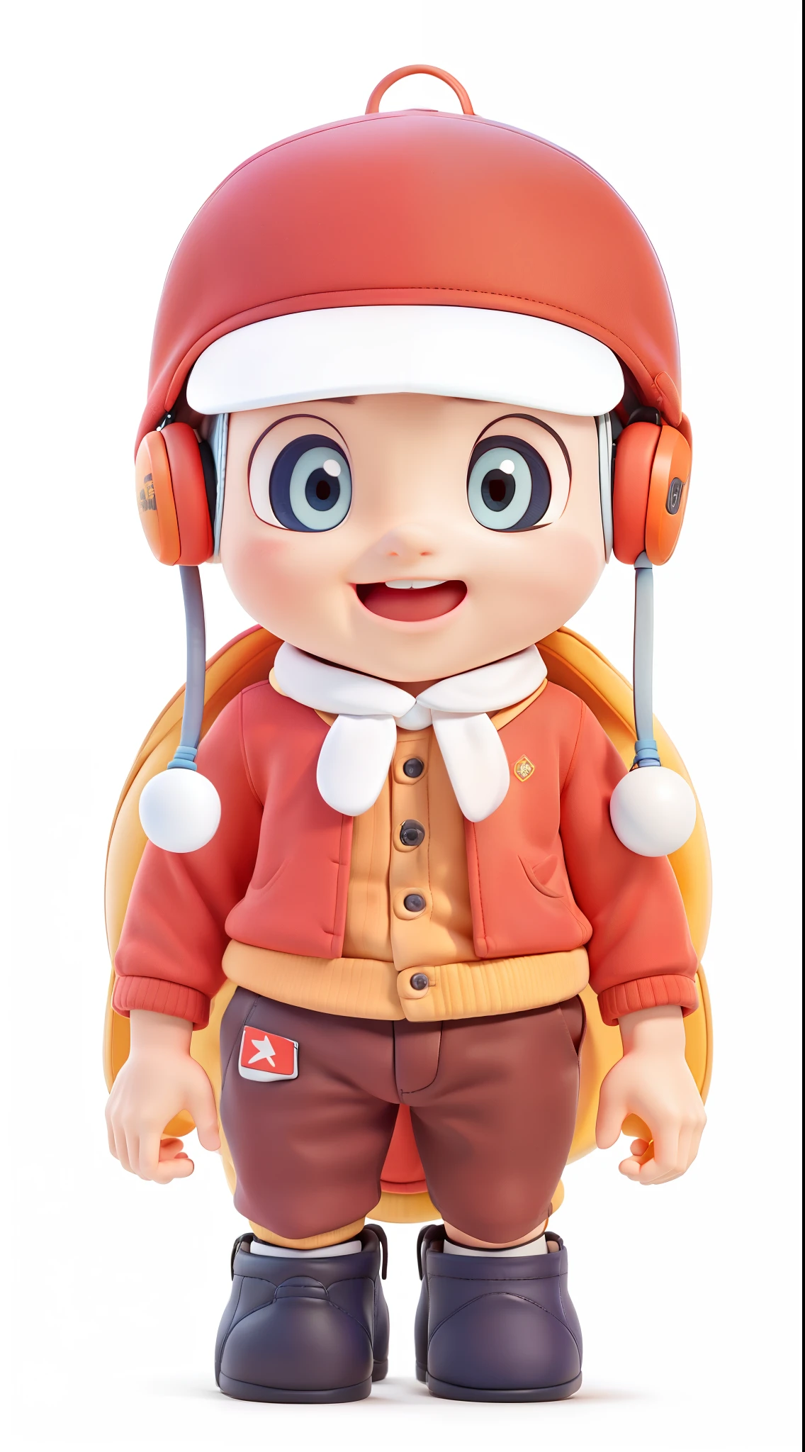 the only person, schoolboy,travel background,Stood up,ssmile,Full body lesbian,malefocus,baseball cap,Earphone,Trip