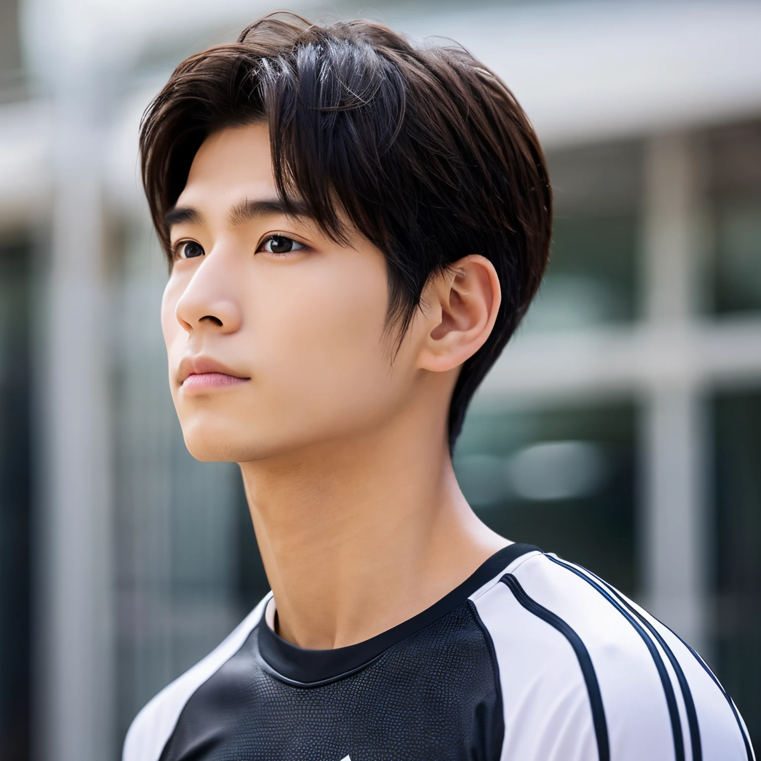 1male people、japanes、dual、proud、thin jaw、tall、Thin macho、gym、short-haired、Beautiful eyes、Beautiful skin、trainingwear