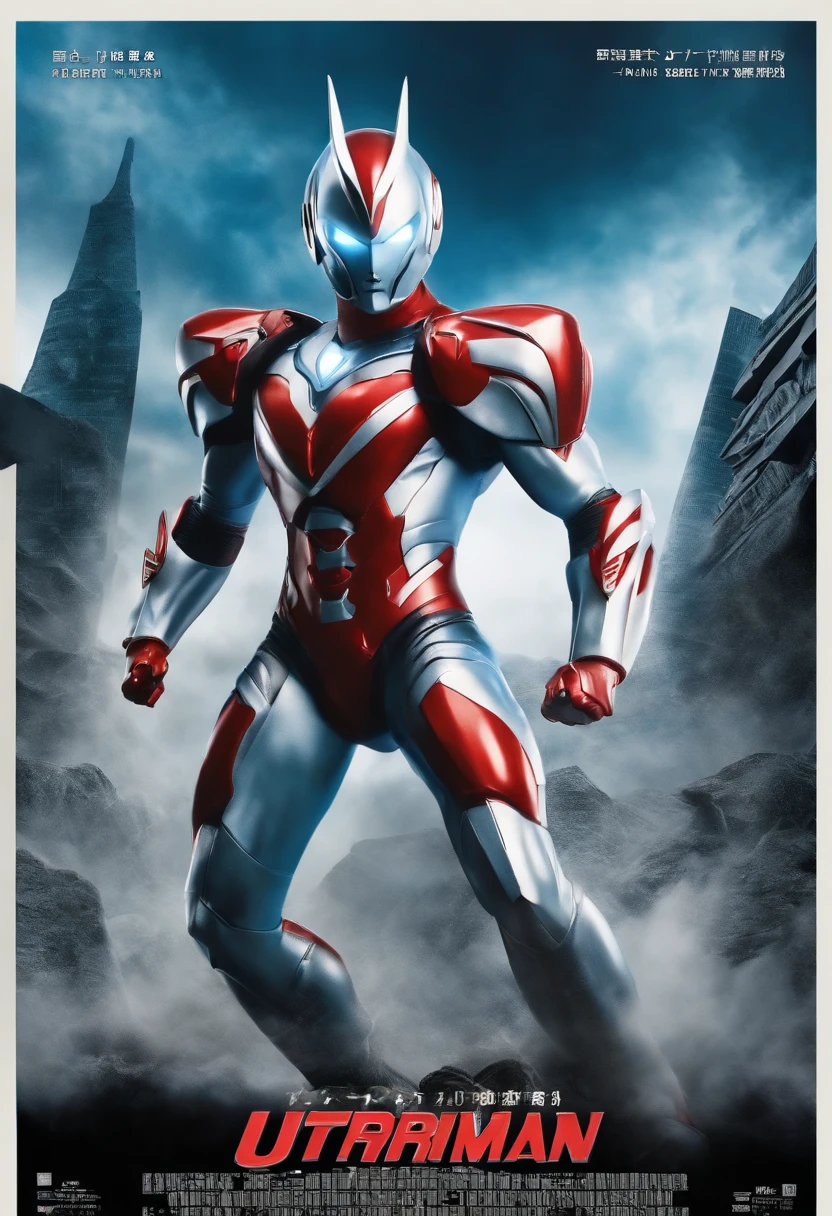 [ Amazing | astounding | delicated ] [Visually inspect the audience]Ultraman&#39;s character statue ， （Best quality， tmasterpiece）， 1人，combat scene， City smoke background， upper part of body， Contemporary，Blue Ultraman Tiga Color Color。[dot paper effect]，Ultra-clear image quality，32K，long-focus。