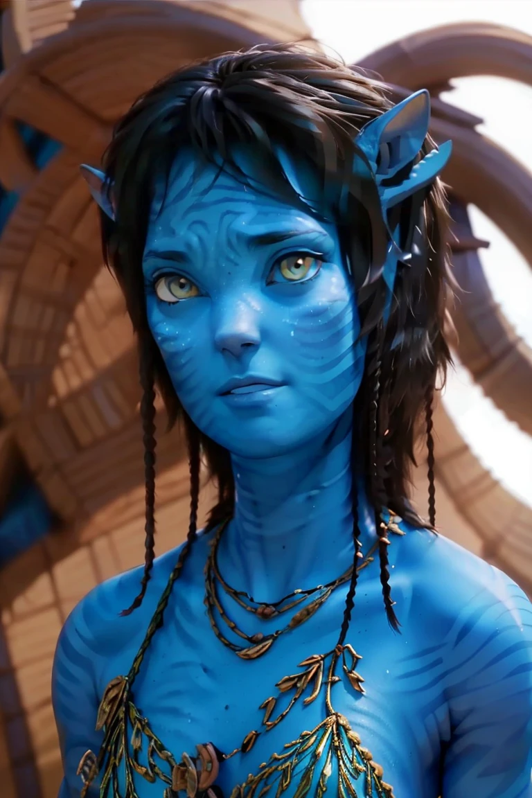 Polar na'vi tribe, north na'vi tribe,Perfect photo of na'vi girl, fully clothed, masterpiece,8k