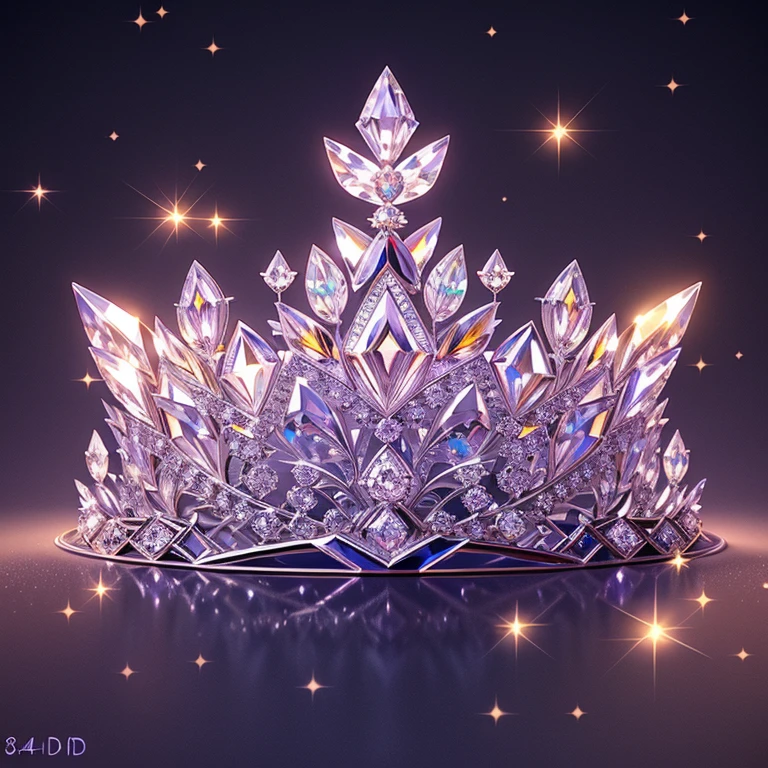 Diamond Crystal Jewel Crown icon, Phoenix element, Sailor Moon style, Gorgeous Crown,ui design,Diamond crystal, Intricate headwear,Brilliant and elegant,minimalist luminous, white background, isometric Ul interface with 3d elements, 3d rendering, hologram, high detail, gad rays, c4d, 8k，