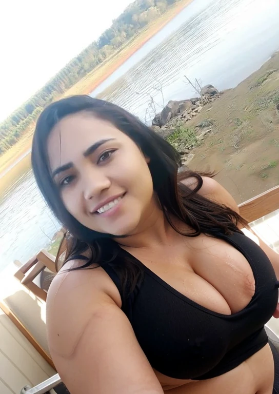 Chubby girl showing her big breasts all sweaty naked and horny