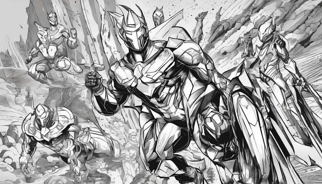 [ Amazing | astounding | delicated ] Ultraman&#39;s character statue ，[Visually inspect the audience] （Best quality， tmasterpiece）， 1人，combat scene， City smoke background， upper part of body， Contemporary，Blue Ultraman Tiga Color Color。[dot paper effect]，Ultra-clear image quality，32K，long-focus。