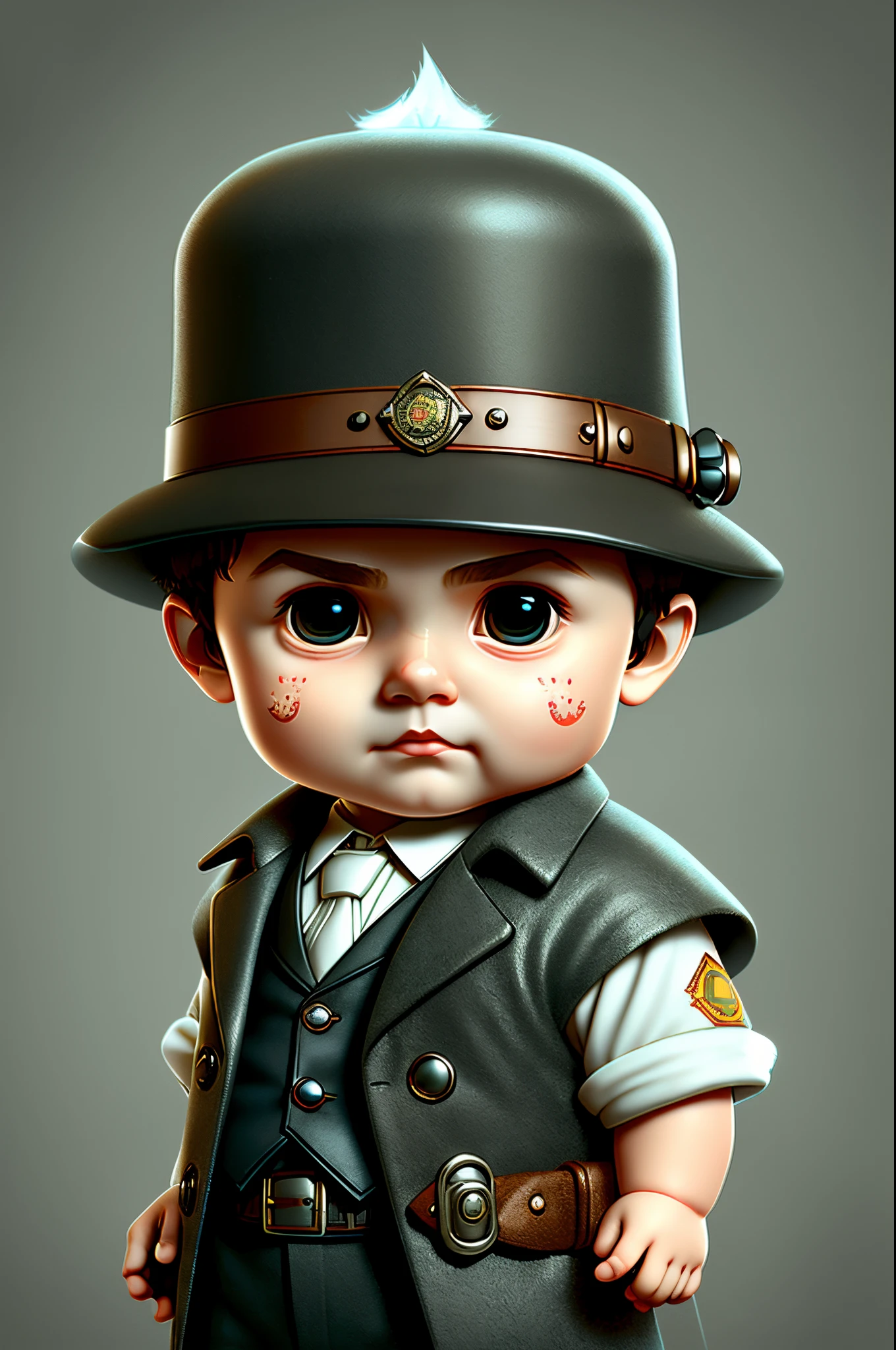 (cbzbb:1.25), portrait of the cutest illustration of Detective Sherlock Homes, artstation, CGI_Animation,