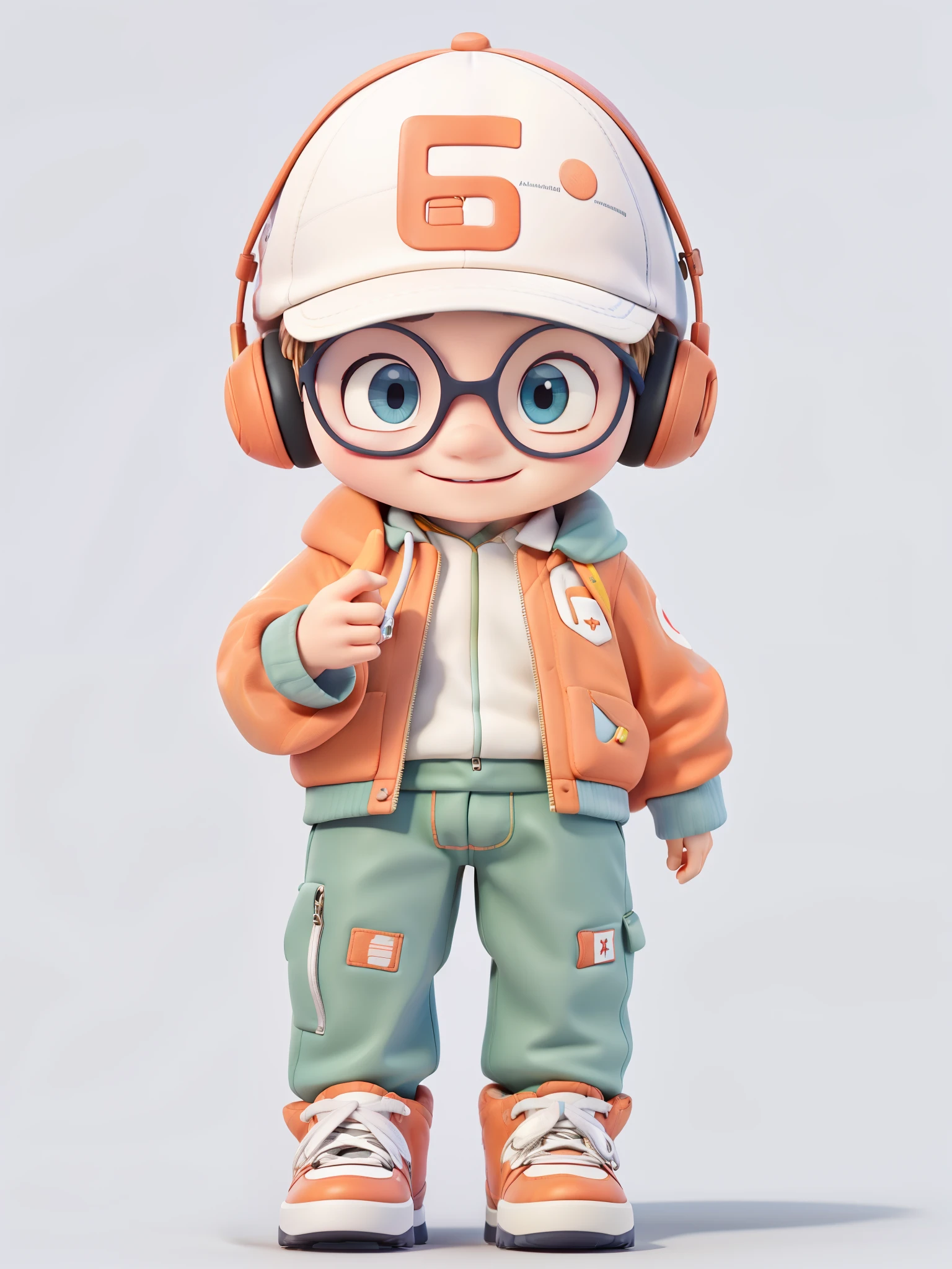 the only person, boy,travel background,The stands up,ssmile,Full body lesbian,malefocus,baseball cap,Earphone,Trip