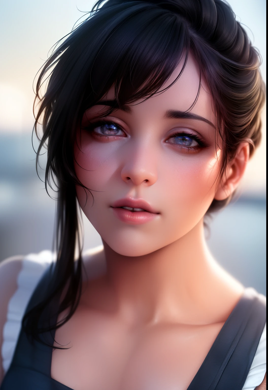 (best quality,4k,8k,highres,masterpiece:1.2),ultra-detailed,(realistic,photorealistic,photo-realistic:1.37),landscape,professional,studio lighting,vivid colors,longeyelashes,beautiful detailed eyes,beautiful detailed lips,extremely detailed eyes and face,1girl,1boy,Mature lady wearing an apron