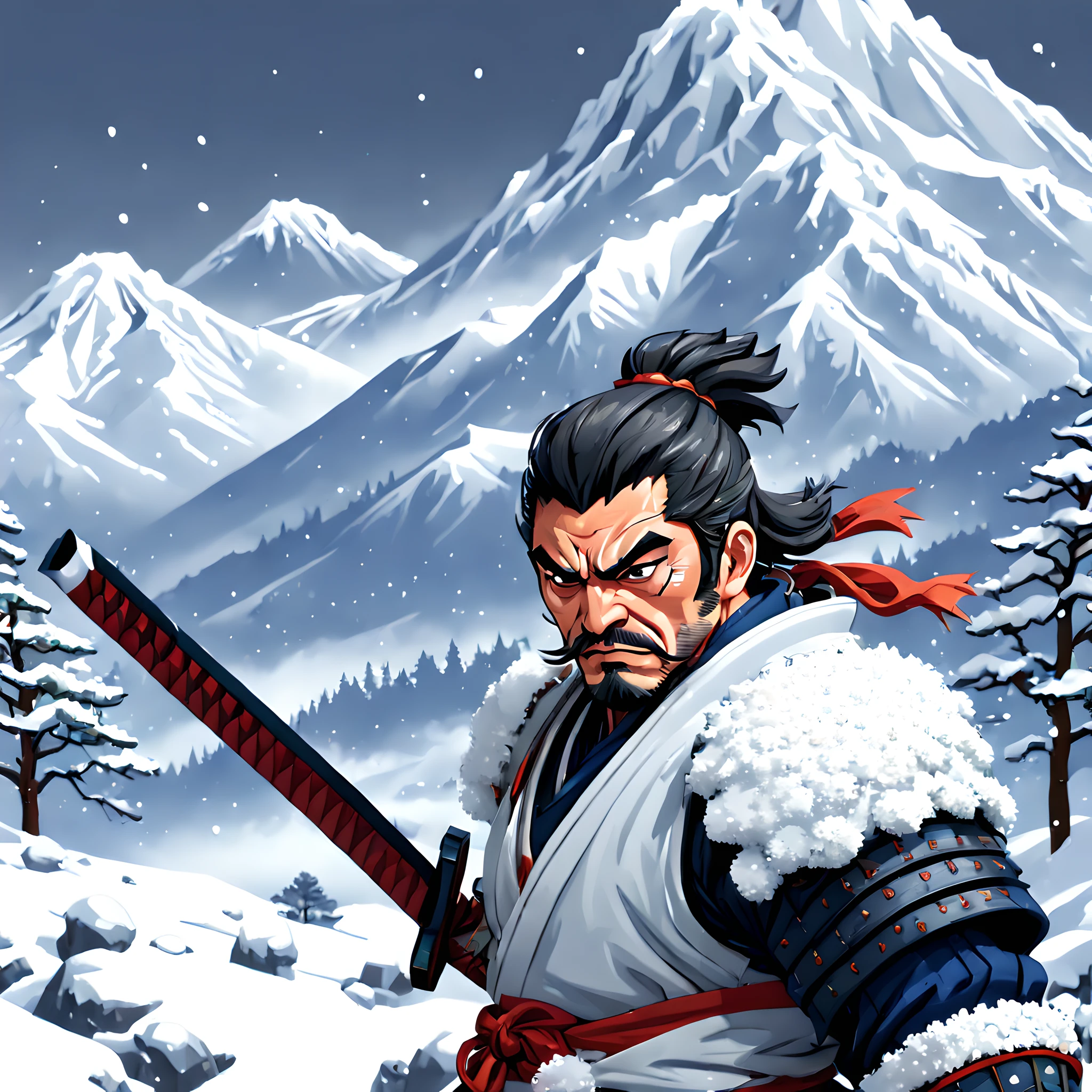 (Snowman:1.5),(Pixel art:1.5), (pixel theme:1.5), (fantasy:1.5), (Japanese game character:1.5), (Toshiro Mifune:1.5), (Japanese samurai:1.5), (General Winter:1.5),(snow:1.5), (snowy:1.5), (snow mountain:1.5),(white_out:1.5), (fantastic illustration:1.5),(dynamic:1.3), (absurderes:1.5),(ultra_detailed:1.5),(delicate:1.5),(Detail on facial expressions:1.5),(best quality:1.5),(masterpiece:1.5),