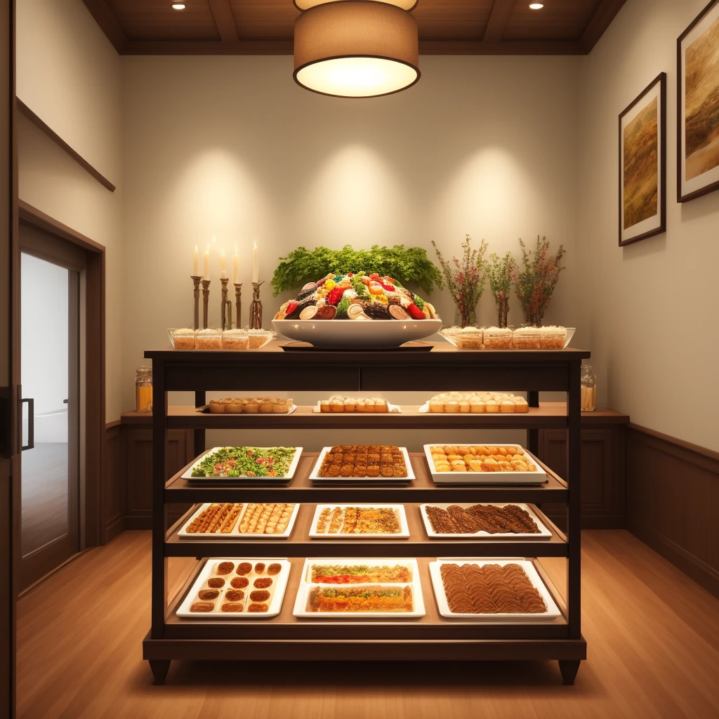 not a large buffet in the dining room in a modern style
