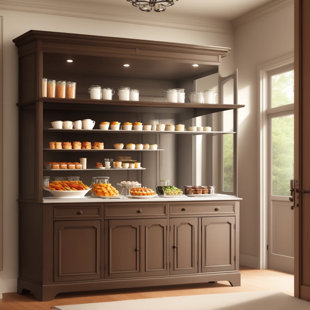 not a large buffet in the dining room in a modern style