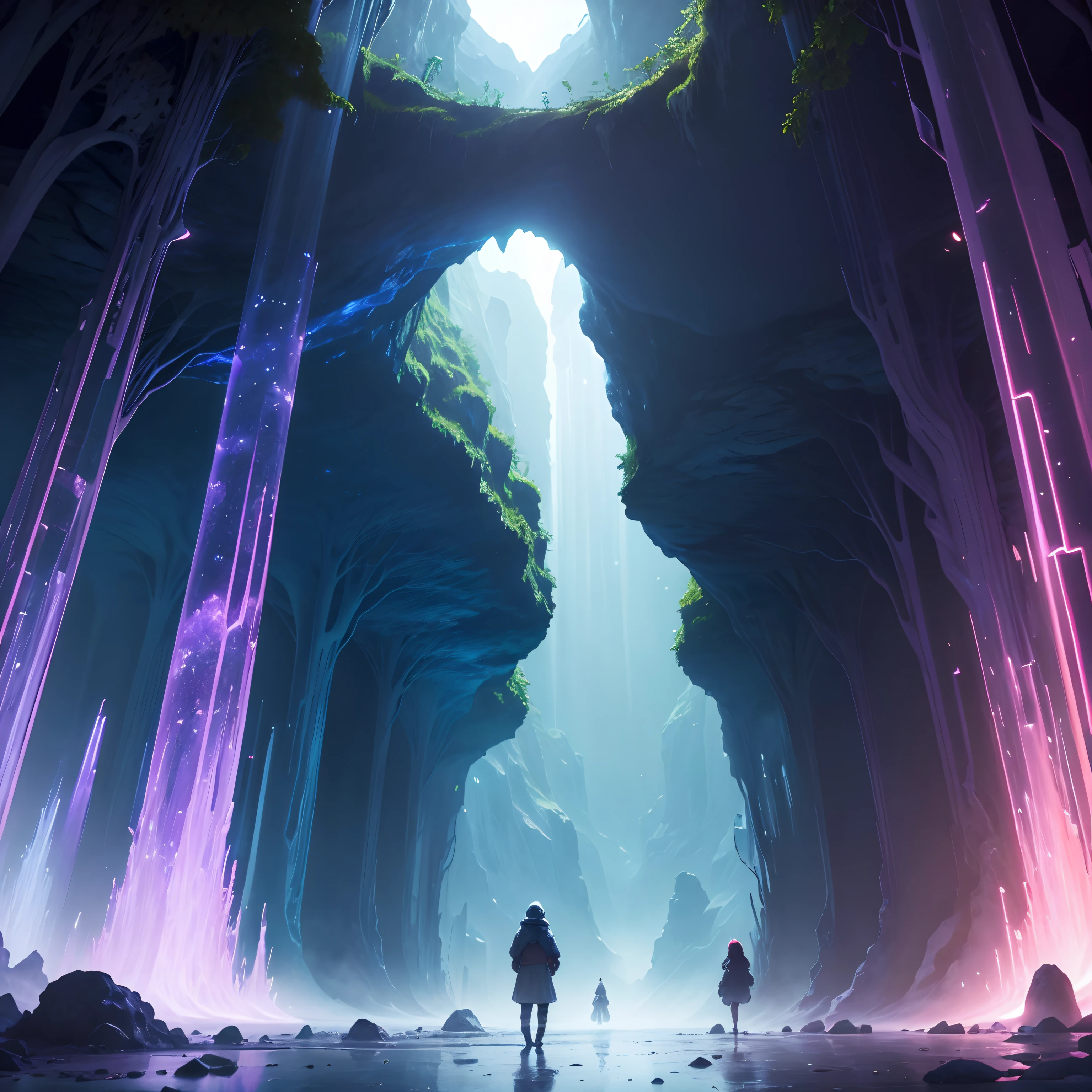 When I landed on the surface of the moon, I was amazed by what I saw. I found a magnificent scene, as if I were in a magical dreamland. The lunar underworld is a vast and mysterious labyrinth full of incredible wonders. The huge cave extends to the horizon and emits a faint blue light, like a dreamy aura. The interior of the cave is covered with colorful crystals that emit a dazzling glow, making you feel like you are in a magical crystal palace. At the end of the cave, a huge underground river flows slowly. The river has a mysterious purple color and gives off an intoxicating fragrance. Colorful plants float on the surface of the water, which shimmer in enchanting colors in the faint moonlight, like a dreamlike wonderland. Walking along the river, I found a huge underground forest. The trees rise tall, with dense foliage and flourishing. The trunk is covered with a strange texture, smooth and powerful, as if it contains endless energy. The animals in the forest are also unique and exotic, birds spread their wings and emit beautiful songs, and small animals play under the trees, like a harmonious and peaceful small world. Out of the underground forest, I came to a vast underground plain. The plain is covered with soft moon dust, like delicate fluff, and it makes a slight sound when stepping on the foot. At the end of the plain is a huge underground city. Towering buildings stand on the plain and exude modern technology. Through the transparent façade of the building, you can see the people coming and going in the city. This underground world made me feel the boundless imagination and creativity of human beings, and it is a mysterious and fascinating place.