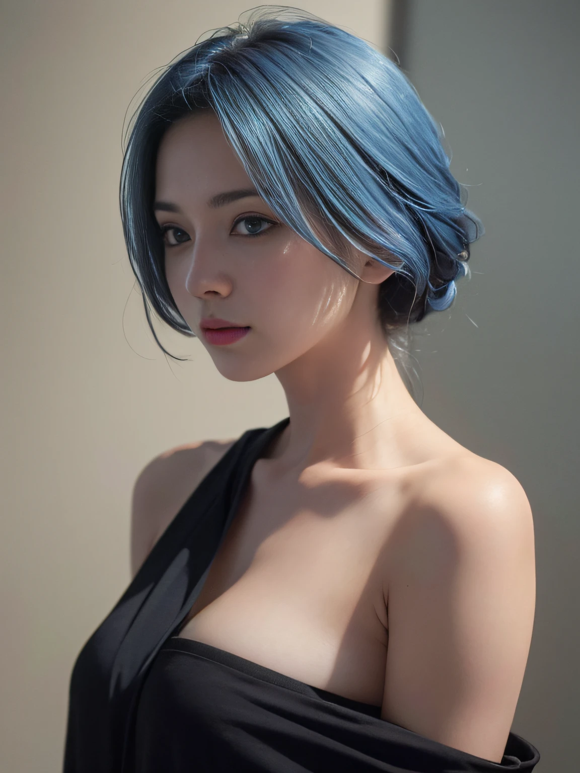 (best quality, masterpiece, perfect face, detailed simmetric eyes), Dark Blue hair, 20 years old european girl, smile flirting with POV, in traditional japanese gold&black kimono, (sexy pose :1.2) ultra detailed kimono textures, high contrast, (natural skin texture, hyperrealism, soft light, sharp), night, kyoto, show ass:1.3), dark theme, soothing tones, muted colors, high contrast, (natural skin texture, hyperrealism, soft light, sharp), HDR, dramatic lights, (sexy :1.5), (charming :1.2) ,(random view :1.2) high contrast, photorealistic digital art trending on Artstation 8k HD high definition detailed realistic, detailed, skin texture, hyperdetailed, realistic skin texture, armor, best quality, ultra high resolution, (big breasts: 1.4)