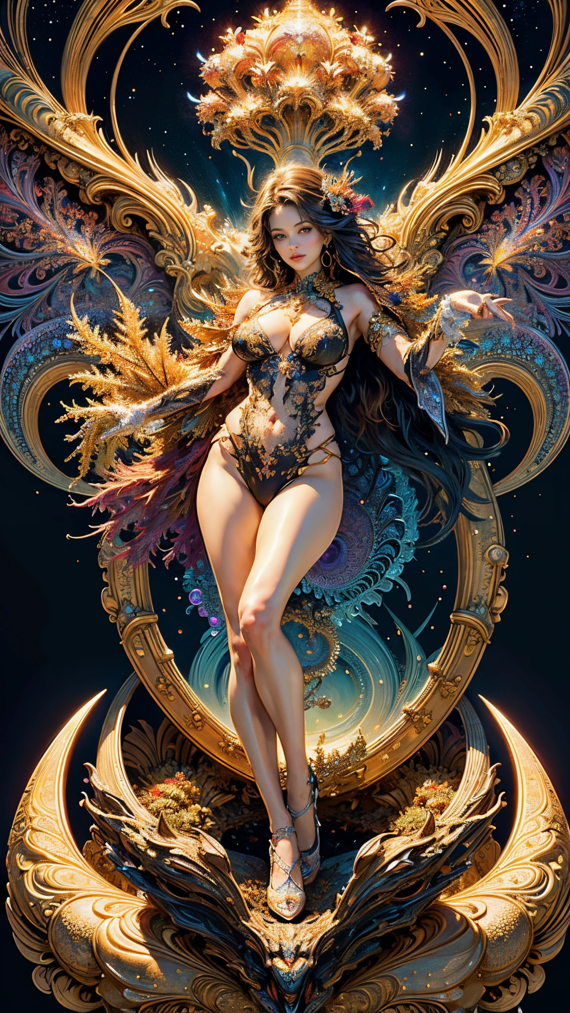 (masterpiece, top quality, best quality, official art, milf,beautiful and aesthetic:1.2), (1girl),milf,sexy, extreme detailed,(fractal art:1.3),colorful,highest detailed