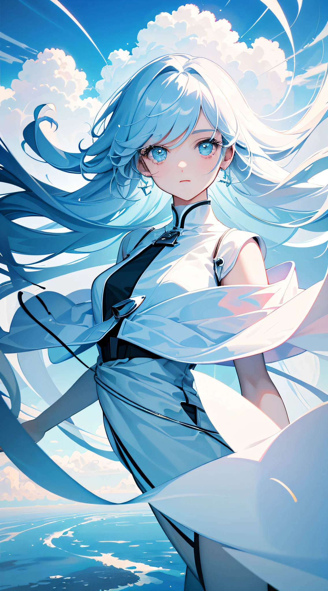 (Super detailed illustration), [standing portrait, upper body, close-up of girl:0.4], slim body, camisole, gradient background, anime character, character design, perfect hands, (cute girl:1.1),