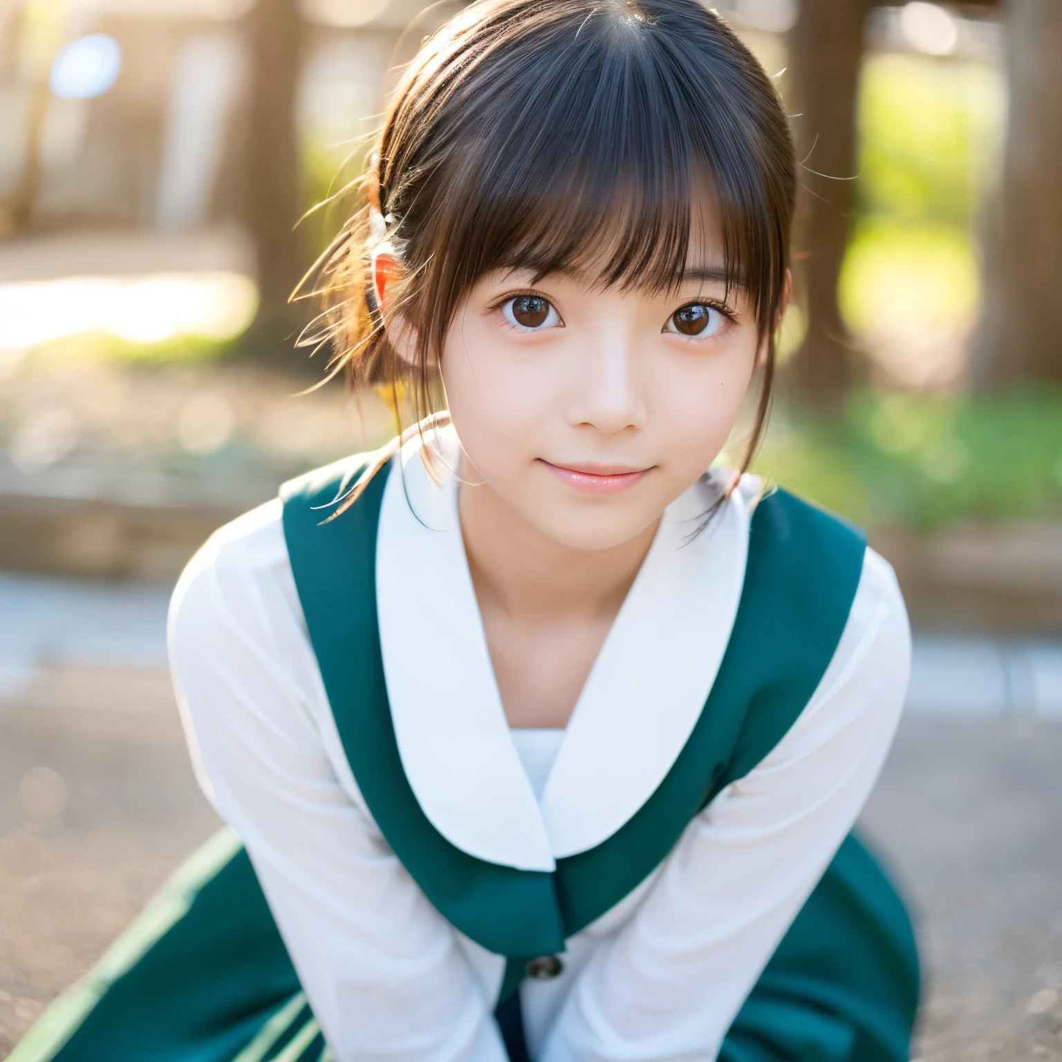 ​master piece , Best Quality , Japanese , Cute face , Elementary school girl, (symmetric clear eyes:1.3) , Shining eyes , fullnude ,