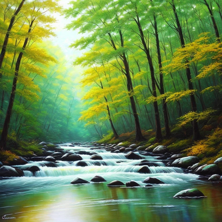 You! 

Please add me to this group、Thank you very much! i&#39;m marie, (Midjourney-Discord paid members) And I&#39;m a nature lover and an artist. I love creating art inspired by the beauty of the natural world, I&#39;m excited to share my mid-journey work with you.. I especially、I&#39;m interested in learning more about the art that best describes what is produced by AI。. I also want to connect with other nature lovers and artists..


Prompt: The tree々Create a highly realistic oil painting of a forest river scene with sunlight shining through。.