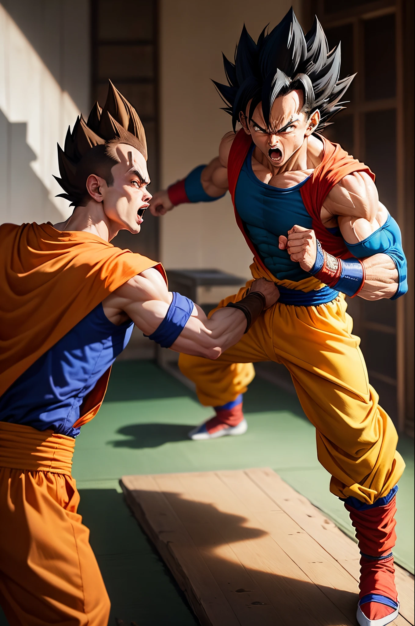 Goku outside of waffle house beat up