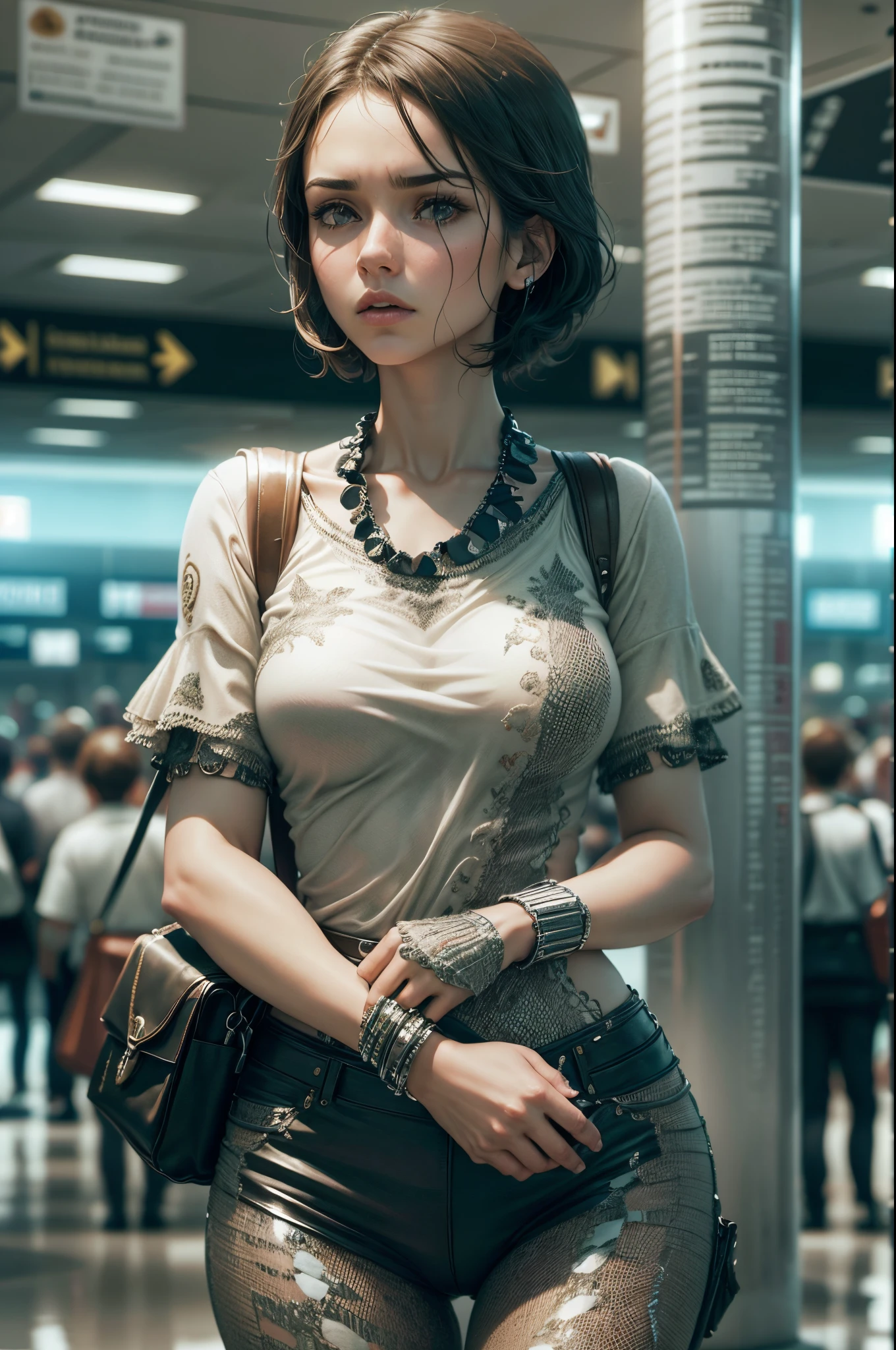 Pelargonien that look like humans and protest at an airport, realistic, cinematic --auto --s2
