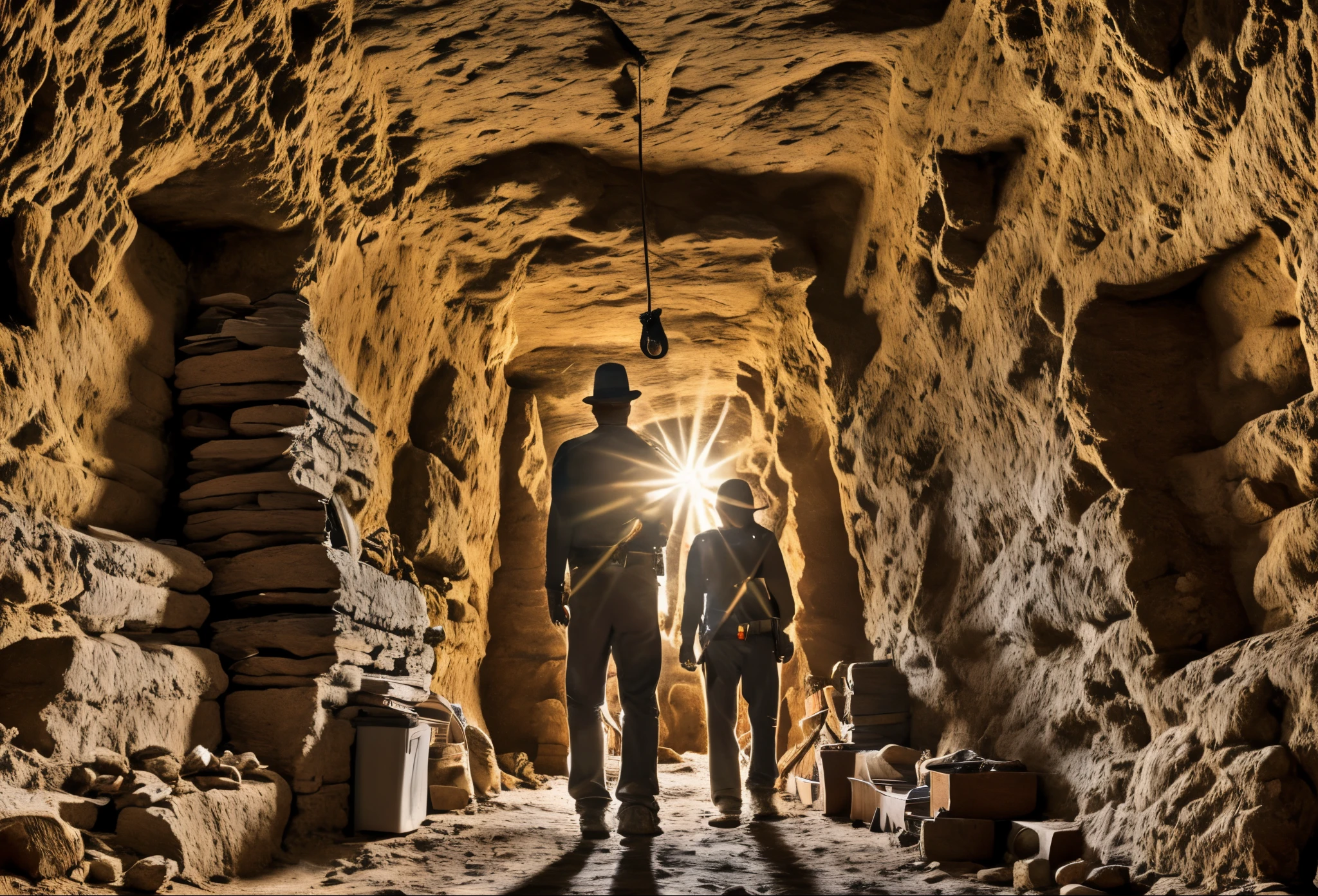animated, discover a treasure, in a cave, by three woman and one man, all archeologists, face clear, image 4k resolution, clear image --auto --s2