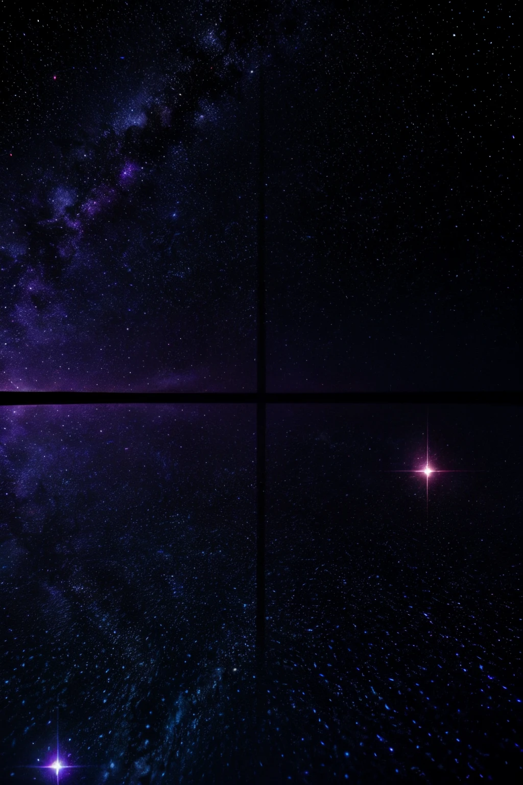a dark, cosmic background to set the space theme. Use purples to create a sense of the vastness of space.