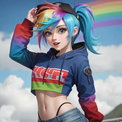 Nackte Rainbow dash mit blauer Haut und Beine gespreizt