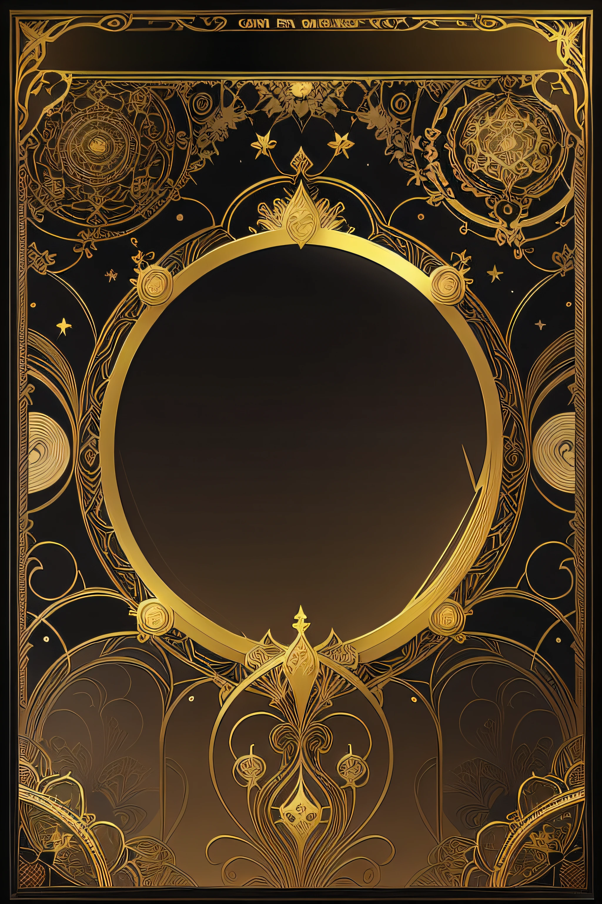 Golden frame on black background and gold design, epic art nouveau framing, Gold and Black Metal, Wallpaper phone. iintricate, intricate art nouveau frame, beeple and alphonse mucha, Stunning mystery background, ornate galactic gold, dan mcpharlin : : a gorgeous, A sophisticated Art Nouveau framework, Gustav Doerr's background, Anime Art Nouveau universe display