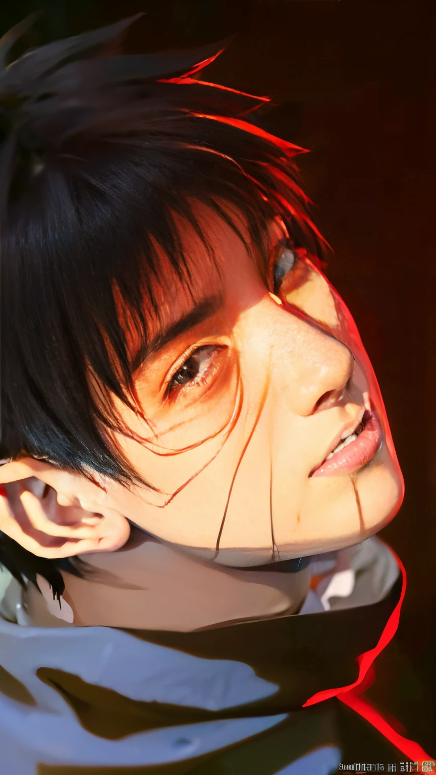 ((Top Quality、masterpiece、photographrealistic:1.4、in 8K))、Cool Korea Man1person、25 Years Old、Well-formed face、Handsome nose、detailed eyes and face、beautiful lighting、(Man walking on a city street)、textured skin、super detaill、hoog detail、High Quality、Hight Resolution、(looking looking at viewer)、detailed mouth、A Smile、s whole body:1.3