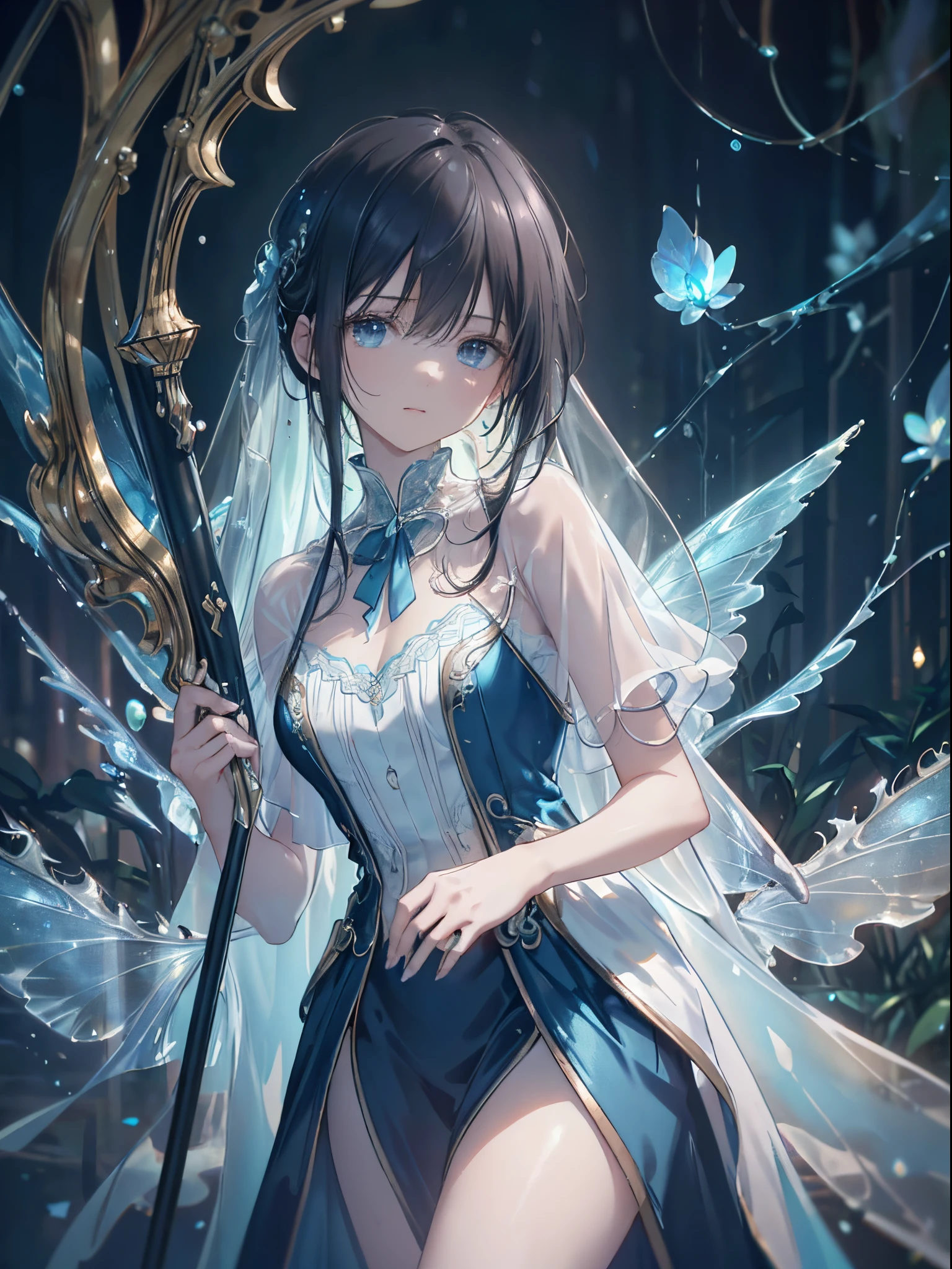 High definition RAW color art, Animation,sculptures, fairy marble crust, (((Ultra detailed elegant))), Magical atmosphere, (Detailed skin, Texture (Intricately detailed, Fine detail, ultra-detailed), depth of field, Bokeh, (Silky Touch), (neon light), Hyper Detail, Matte drawing, (fantastic scine), absolute blue flame,
