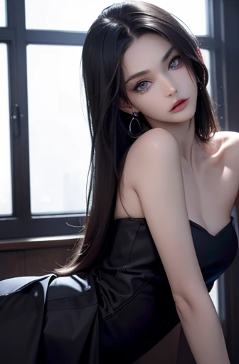 masterpiece, Ultra realistic, 16k, high quality, incredibly detailed, dream aesthetic, dream atmosphere, cinematic, work of art, (sharp focus: 1.5), (photorealistic: 1.3), featured (Beautiful goth Girl), pretty red-haired girl (charming seductress). cinematic, detailed, 16k sharp focus, realistic. Gorgeous. Seductive (evil). Natural red hair (realistic texture), illuminated silky and shiny hair, detailed hair (realistic), (natural). gorgeous detailed face (charming seductress). flushed cheekbones (Rosy cheeks), tanned skin , (white skin) alabaster skin that seems to glow ethereally. Her attire is goth. Voluptuous form. Turquoise blue eyes (evil eyes look). A symmetrical face ::2 goth clothes + trending on artstation + fantasy art + realistic cloth + fractals in the background, flowing hair --aspect 9:21 --uplight his otherworldly beauty. realistic skin texture, pale-white skin illuminated. realistic perfect shading. absurdres, realistic textures. solo, alone, 1girl. looking at viewer. female muscular body, toned body, defined muscles. Large natural breasts, cleavage. pantyhose, queen of darkness (black) dress (realistic texture). In Different positions at different angles. Day background. unbelievably real, best quality, Photorealistic.