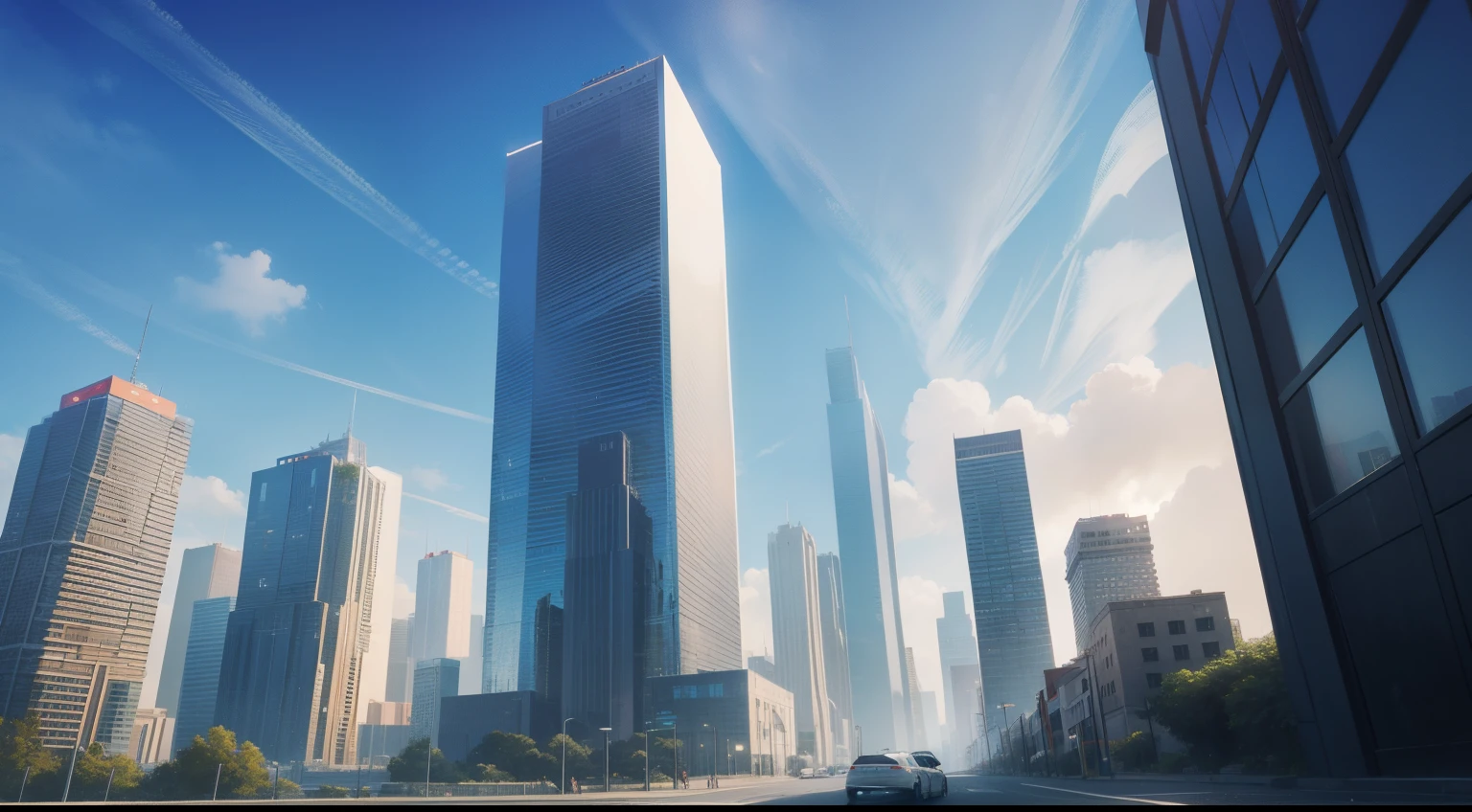 A towering building