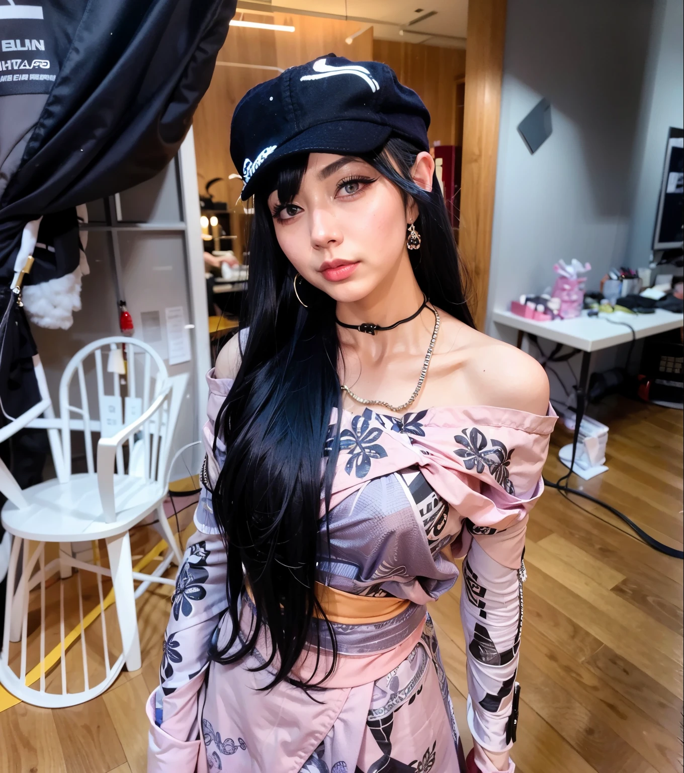 8k,best quality, master part, ultra high-resolution, (fotorrealista:1.4), Foto RAW, (authentic skin texture:1.3), (filmic grain:1.3), (selfie angle),1girl,olhos grandes e expressivos, levemente inclinados para cima nas extremidades, highlighted by long eyelashes, 1,60 de altura, rosto em uma forma oval, with gently rounded cheekbones, the eyes are positioned symmetrically, The nose is delicate and straight, sobrancelhas finas e bem desenhadas, mouth is of moderate size with full, defined lips. Boy2, olhos amendoados e expressivos evemente inclinados para cima nas extremidades, um olhar cativante, seu rosto tem um formato oval, with softly defined cheekbones, the eyes are positioned symmetrically in relation to the nose, nose that is straight and proportionate to the face, sobrancelhas finas e bem desenhada, mouth is of moderate size, with outlined lips, skin is clear and radiant, 1,78 de altura, slim fit suit in a classic shade like navy blue, camisa social branca, com uma gravata coordenada, a pocket square on your jacket can be a refined touch, positioned next to the girl1 with a smile on her face.