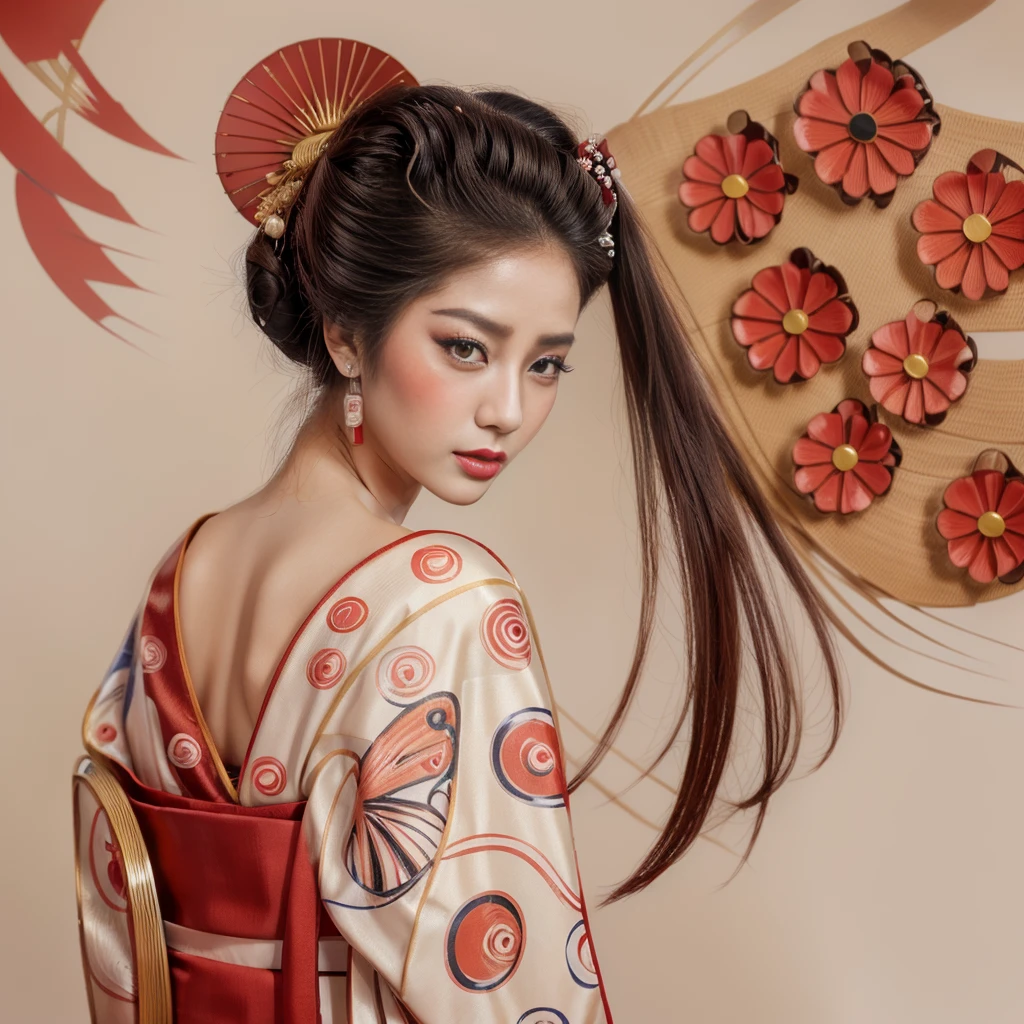 A beautiful geisha with full lips, Beauty Geisha, a beautiful realistic illustration of a geisha, Japanese art style, geisha hairstyle, female geisha, japanese geisha, Portrait of a beautiful geisha, glamorous and sexy geisha, realistic portrait of a geisha, elegant Japanese woman, ancient Chinese beauties, exquisite realistic digital illustration.