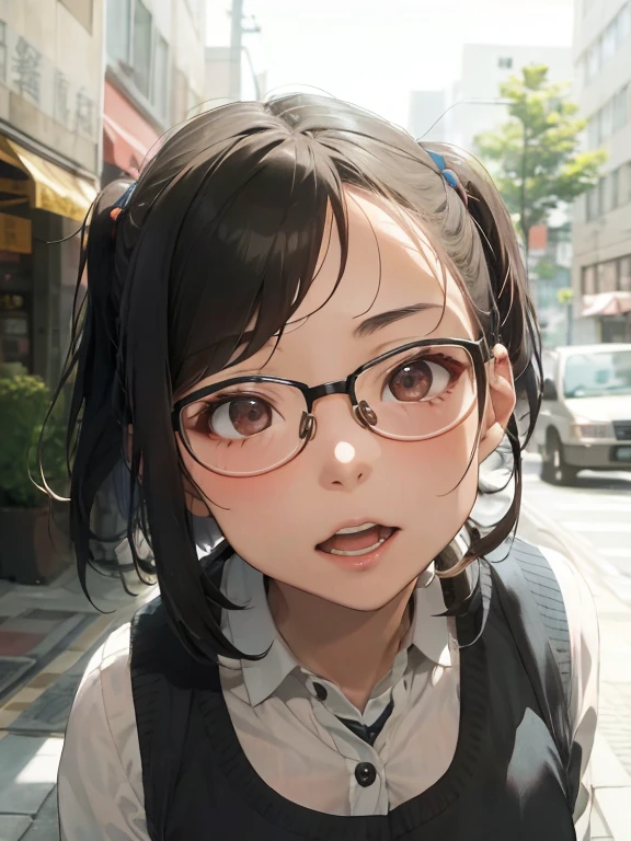 There is one who wears glasses、Woman in vest poses for a photo, wears glasses, Xision Wu, Wearing glasses, qifeng lin, wenfei ye, jeremy cheung, 2 7 years old, xintong chen, louise zhang, wenjun lin, 2 8 years old, 23years old, 18yr old, halfbody headshot