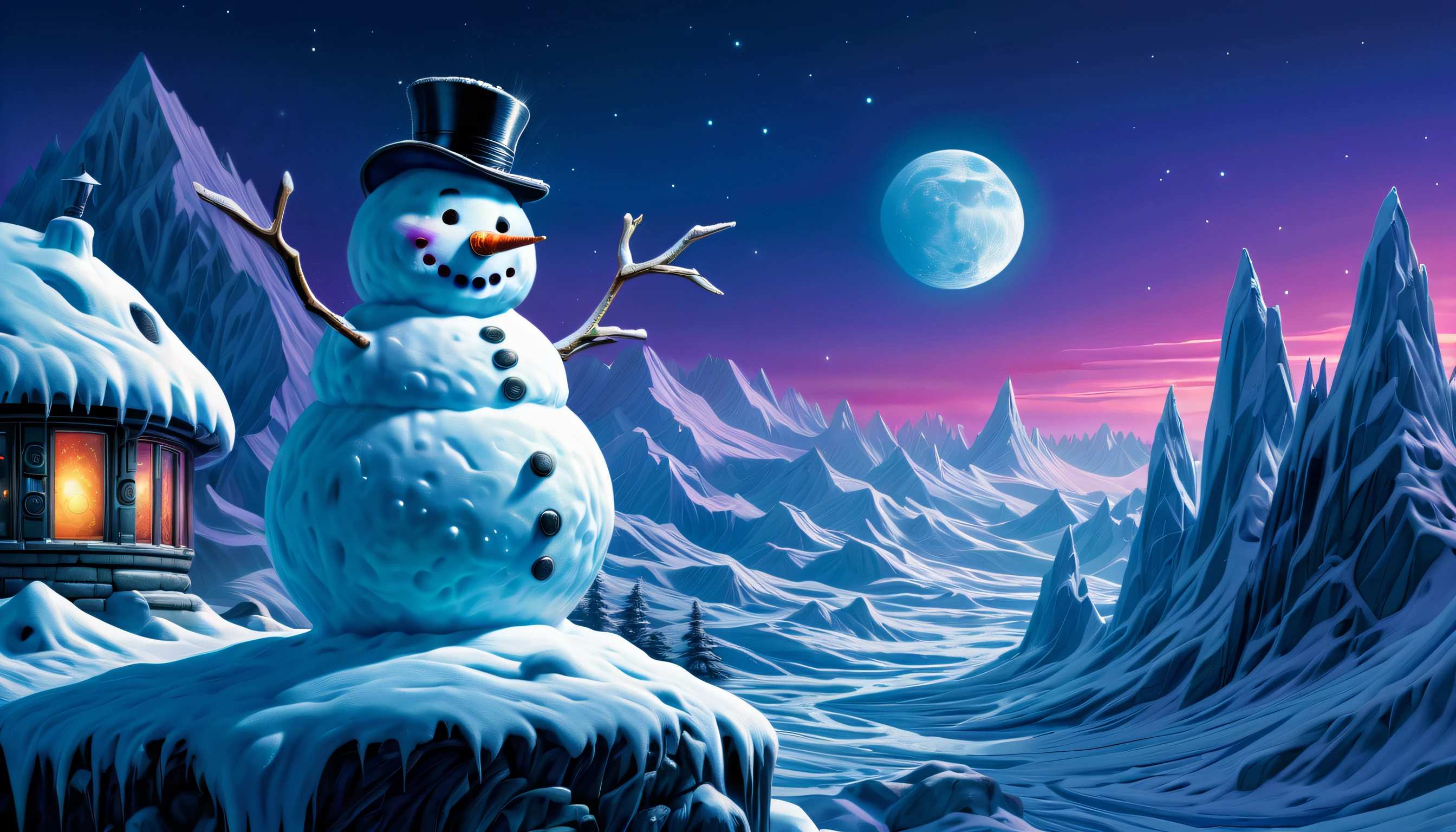 (((intricate details snowman of the science fiction masterpiece illustration:1.4))), in the faint glow emanating from cold sleep pod, chamber glimmers, futuristic room background detail, snow covered landscape on the monitor flickers, mesmerizing holographic display, mysterious atmosphere, delicate beauty touch, fountain-pen with alcohol paint coloring. eternal fantasy with dark fantasy elements, stunning darkest landscape intricate detail, exquisite detail and precision rendered, intricate neon lighting, moon lighting, high contrast, beautiful, ultimate quality, stunning 32k resolution, unparalleled precision and quality, breathtaking beauty realm, high contrast amazed masterpiece, gouache, (((radiosity rendered in stunning 32k resolution:1.3))), highest quality, highly quality, exuding a sense of sophistication and maturity of stunning landscape illustration,