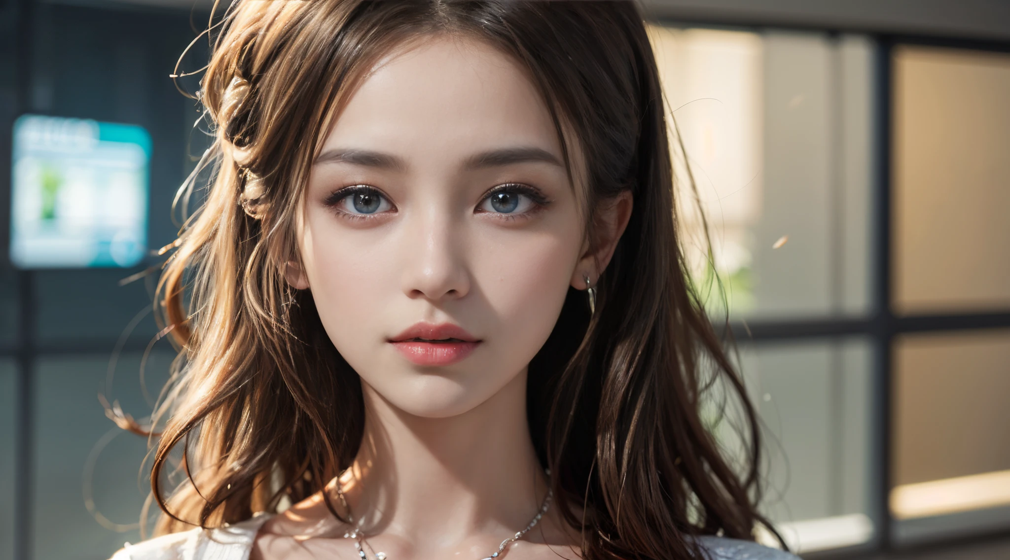 Photos of Ukrainian women. Fits the face. 25 years old, sharp chin, Raw photo, masutepiece, extremely detailed photo, Digital SLR, Photorealistic 3.9, Ultra High Resolution, of the highest quality, Pink lips, Perfect makeup, Big, Bright green eyes, white