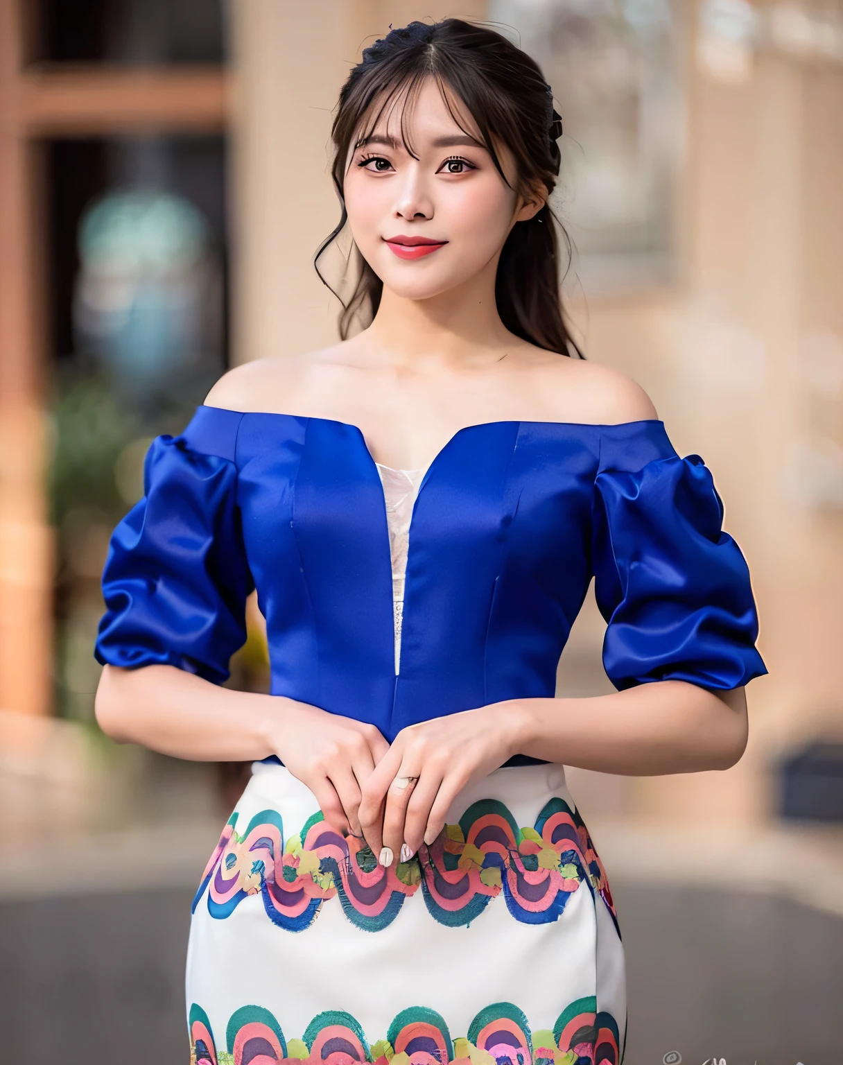 a woman in a blue dress posing for a picture, dilraba dilmurat, in style of lam manh, ao dai, dang my linh, ruan jia beautiful!, mai anh tran, nivanh chanthara, costume with blue accents, quy ho, wearing blue dress, in blue dress, jia, wearing beautiful clothes