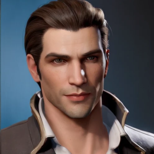 Appearance: Handsome Jack from Borderlands
Description: Handsome Jack's appearance is distinctive and memorable, reflecting his larger-than-life personality. Here is a meticulous description of his physical features:
Facial Features:
- Face: Handsome Jack has a well-defined and angular face. His facial structure is sharp, with chiseled cheekbones and a prominent jawline.
- Eyes: His eyes are a piercing blue color, often described as icy or intense. They are framed by well-groomed eyebrows and have a calculating and observant gaze.
- Facial Hair: Handsome Jack is typically seen with a clean-shaven face, emphasizing the sharpness of his facial features.
Hair:
- Style: His hair is styled in a slicked-back manner, appearing well-groomed and meticulously maintained.
- Color: His hair is a striking shade of blonde, often described as a vibrant golden hue. It accentuates his charismatic and confident aura.
Attire:
- Clothing: Handsome Jack is often seen in a sharp and stylish outfit that exudes a sense of authority and sophistication. He favors tailored suits in dark colors such as black or charcoal gray, with intricate patterns or subtle detailing.
- Accessories: He adorns himself with accessories that showcase his wealth and power. This may include a sleek tie, cufflinks, and a high-end wristwatch. He may also wear a signature Hyperion mask, which is a white mask with a sinister grin, symbolizing his role as the CEO of Hyperion Corporation.
Physical Build:
- Height: Handsome Jack is of average to slightly above-average height, standing around 5'11'' to 6'0'' (180-183 cm).
- Physique: He possesses a lean and athletic build. While not exceptionally muscular, his physique suggests a level of physical fitness and agility.
Overall, Handsome Jack's appearance reflects his charismatic and confident nature. His sharp facial features, intense blue eyes, and meticulously styled hair contribute to his striking and memorable presence. Combined with his fashionable attire, he presents himself as a figure of power and authority.
Forehead: Handsome Jack's forehead is smooth and slightly rounded, with no prominent lines or wrinkles. It appears relatively proportionate to the rest of his face.
Eyebrows: He has well-defined eyebrows that are groomed and neatly shaped. They are medium in thickness and arched, adding to his expressive and intense gaze. The color of his eyebrows matches his hair color, a vibrant shade of blonde.
Eyes: Handsome Jack's eyes are one of his most striking features. They are a piercing, vibrant blue color, often described as icy or intense. His eyes have a sharp, calculating gaze that can be both captivating and unnerving. The irises stand out prominently against the white of his eyes.
Nose: He has a straight and well-defined nose that complements the angular and sharp features of his face. It is neither too small nor too large, appearing proportionate with the rest of his facial structure. The bridge of his nose is straight, leading to a slightly rounded tip.
Cheekbones: Handsome Jack possesses prominent and defined cheekbones that add a sense of structure and angularity to his face. They are high and well-sculpted, giving his face a distinct and commanding appearance.
Jawline: His jawline is strong and chiseled, adding to his overall rugged and authoritative look. It is well-defined, with a squared-off shape that accentuates the masculinity of his face. The jawline connects seamlessly with his neck.
Lips: Handsome Jack has medium-sized lips that are usually seen in a neutral or slightly smirking expression. They are neither too thin nor too full, striking a balance between refinement and confidence.
Chin: His chin is well-defined and slightly pointed, adding to the sharpness and angularity of his facial structure. It complements his overall handsome and charismatic appearance.
Skin: Handsome Jack's skin appears smooth and well-maintained. It has a fair complexion, often described as having a healthy glow.
His face is adorned by a mask that was grafted directly according to his previous face. He wears it because his normal face was branded with the Vault Symbol when the first Vault was opened in Pandora.,Borderlands 2,Appearance: Handsome Jack from Borderlands
Description: Handsome Jack's appearance is distinctive and memorable, reflecting his larger-than-life personality. Here is a meticulous description of his physical features:
Facial Features:
- Face: Handsome Jack has a well-defined and angular face. His facial structure is sharp, with chiseled cheekbones and a prominent jawline.
- Eyes: His eyes are a piercing blue color, often described as icy or intense. They are framed by well-groomed eyebrows and have a calculating and observant gaze.
- Facial Hair: Handsome Jack is typically seen with a clean-shaven face, emphasizing the sharpness of his facial features.
Hair:
- Style: His hair is styled in a slicked-back manner, appearing well-groomed and meticulously maintained.
- Color: His hair is a striking shade of blonde, often described as a vibrant golden hue. It accentuates his charismatic and confident aura.
Attire:
- Clothing: Handsome Jack is often seen in a sharp and stylish outfit that exudes a sense of authority and sophistication. He favors tailored suits in dark colors such as black or charcoal gray, with intricate patterns or subtle detailing.
- Accessories: He adorns himself with accessories that showcase his wealth and power. This may include a sleek tie, cufflinks, and a high-end wristwatch. He may also wear a signature Hyperion mask, which is a white mask with a sinister grin, symbolizing his role as the CEO of Hyperion Corporation.
Physical Build:
- Height: Handsome Jack is of average to slightly above-average height, standing around 5'11'' to 6'0'' (180-183 cm).
- Physique: He possesses a lean and athletic build. While not exceptionally muscular, his physique suggests a level of physical fitness and agility.
Overall, Handsome Jack's appearance reflects his charismatic and confident nature. His sharp facial features, intense blue eyes, and meticulously styled hair contribute to his striking and memorable presence. Combined with his fashionable attire, he presents himself as a figure of power and authority.
Forehead: Handsome Jack's forehead is smooth and slightly rounded, with no prominent lines or wrinkles. It appears relatively proportionate to the rest of his face.
Eyebrows: He has well-defined eyebrows that are groomed and neatly shaped. They are medium in thickness and arched, adding to his expressive and intense gaze. The color of his eyebrows matches his hair color, a vibrant shade of blonde.
Eyes: Handsome Jack's eyes are one of his most striking features. They are a piercing, vibrant blue color, often described as icy or intense. His eyes have a sharp, calculating gaze that can be both captivating and unnerving. The irises stand out prominently against the white of his eyes.
Nose: He has a straight and well-defined nose that complements the angular and sharp features of his face. It is neither too small nor too large, appearing proportionate with the rest of his facial structure. The bridge of his nose is straight, leading to a slightly rounded tip.
Cheekbones: Handsome Jack possesses prominent and defined cheekbones that add a sense of structure and angularity to his face. They are high and well-sculpted, giving his face a distinct and commanding appearance.
Jawline: His jawline is strong and chiseled, adding to his overall rugged and authoritative look. It is well-defined, with a squared-off shape that accentuates the masculinity of his face. The jawline connects seamlessly with his neck.
Lips: Handsome Jack has medium-sized lips that are usually seen in a neutral or slightly smirking expression. They are neither too thin nor too full, striking a balance between refinement and confidence.
Chin: His chin is well-defined and slightly pointed, adding to the sharpness and angularity of his facial structure. It complements his overall handsome and charismatic appearance.
Skin: Handsome Jack's skin appears smooth and well-maintained. It has a fair complexion, often described as having a healthy glow.
His face is adorned by a mask that was grafted directly according to his previous face. He wears it because his normal face was branded with the Vault Symbol when the first Vault was opened in Pandora.,close up, face