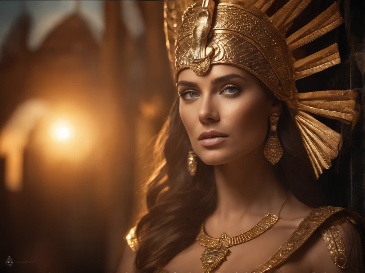 hyper realistic, ultra detailed photograph of an woman with in futuristic headdress inspired by an ancient Egypt queen, Cleopatra, decoration, snake, gold, silver, stones, scarab beetle, microchips, integrated electric circuits, long sexy golden skirt,slightly brown skin, natural tits, dark hair, Salma Hayek look, golden jewelry, golden underwear string, shiny, sunlight fractal details, (Anna Steinbauer:1.5), depth of field, HOF, hall of fame, detailed gorgeous face, background a beach with a warm sunset, palm trees, warm orange sun, natural body posture, professional photographer, captured with professional DSLR camera, ((from behind), ((back view)), trending on Artstation, 64k, ultra detailed, ultra accurate detailed, bokeh lighting, surrealism, Thomas Kinkade background, urban, ultra unreal engine, ((Pauline Voß)), ((Pascal Quidault)), ((Anna Helme)), Martina Fackova, intricate, epic, freckles, peach fuzz, detailed mascara, full body