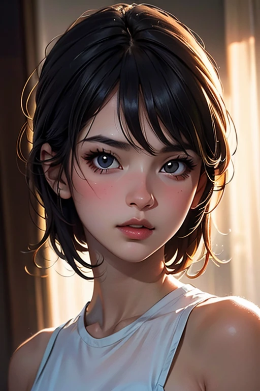 Excellent rendering, 8K, masutepiece, ultra-quality, Beauty: 1.2, Professional illustration: 1.1, Ultra Detail: 1.3, Ultra Lighting, Highly detailed, (About Dark Light) 1girl in